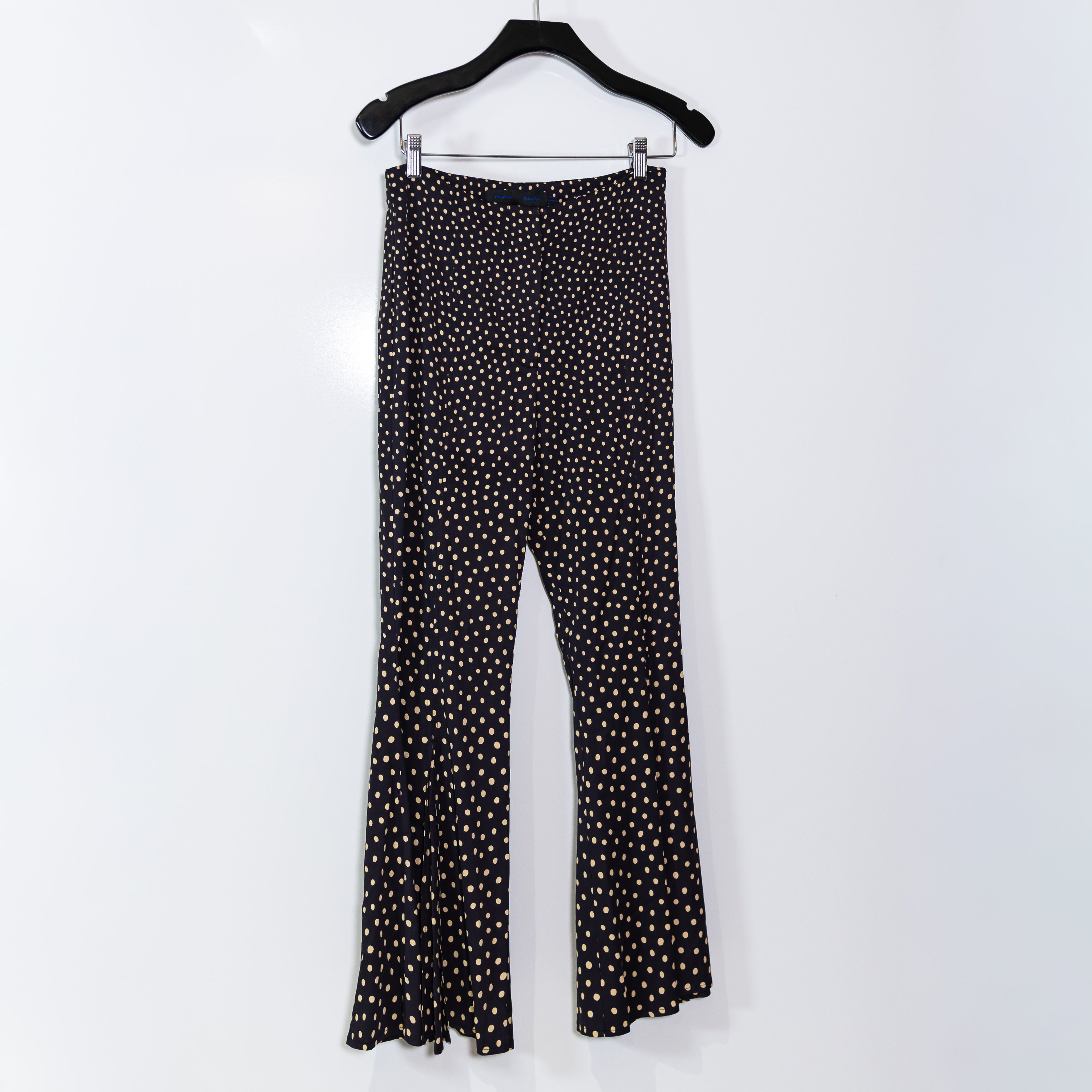 Proenza Schouler Polka Dot Print Pattern Mid Rise Wide Leg Trouser Pants 2