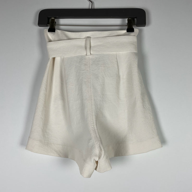 Wilfred Aritzia Paperboy High Waisted Belted Pull On Mini Shorts Light Birch 0