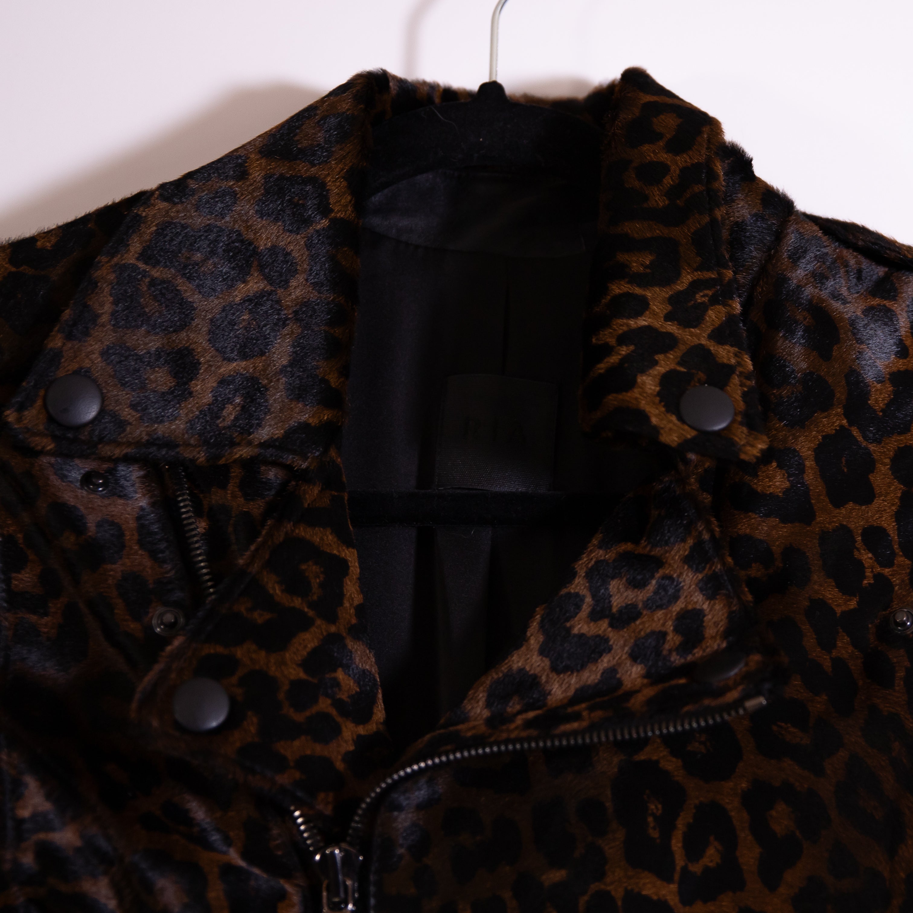 RTA Ponyhair Animal Fur Cheetah Leopard Print Pattern Motorcycle Jacket Small