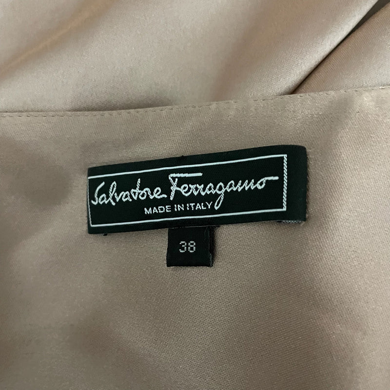 Salvatore Ferragamo Made In Italy Silk Satin Slip A Line Flared Midi Skirt 38