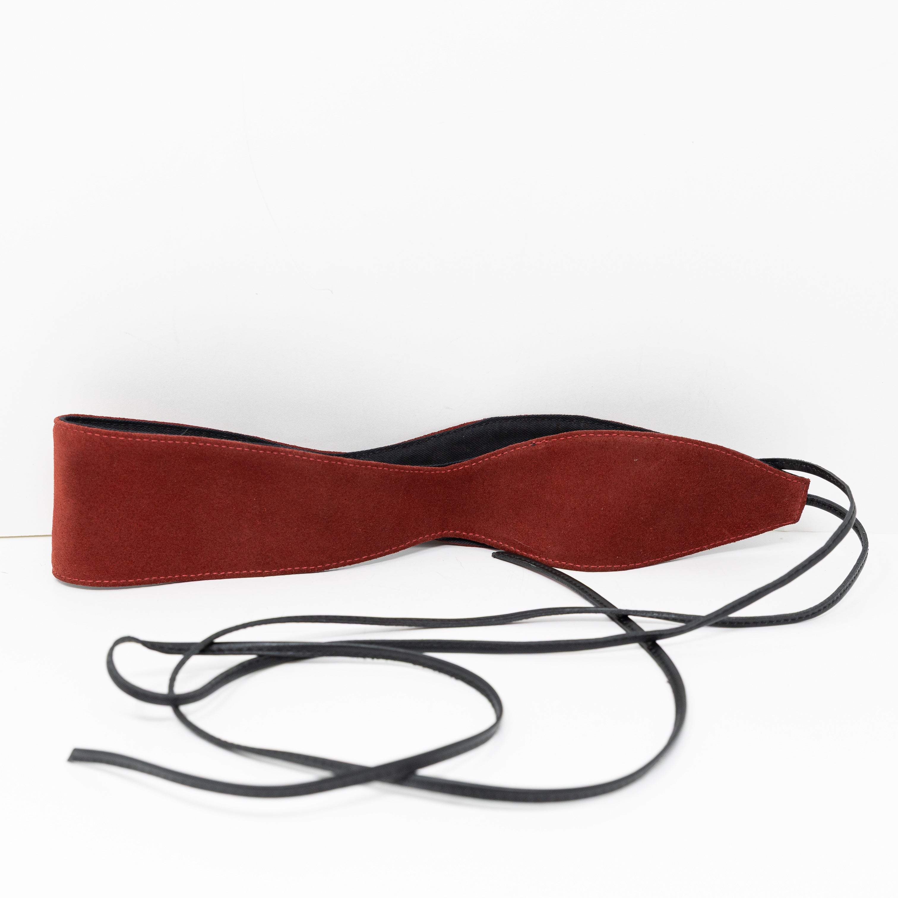 Maje Genuine Suede Leather Tie Waist Belt Accessory Red