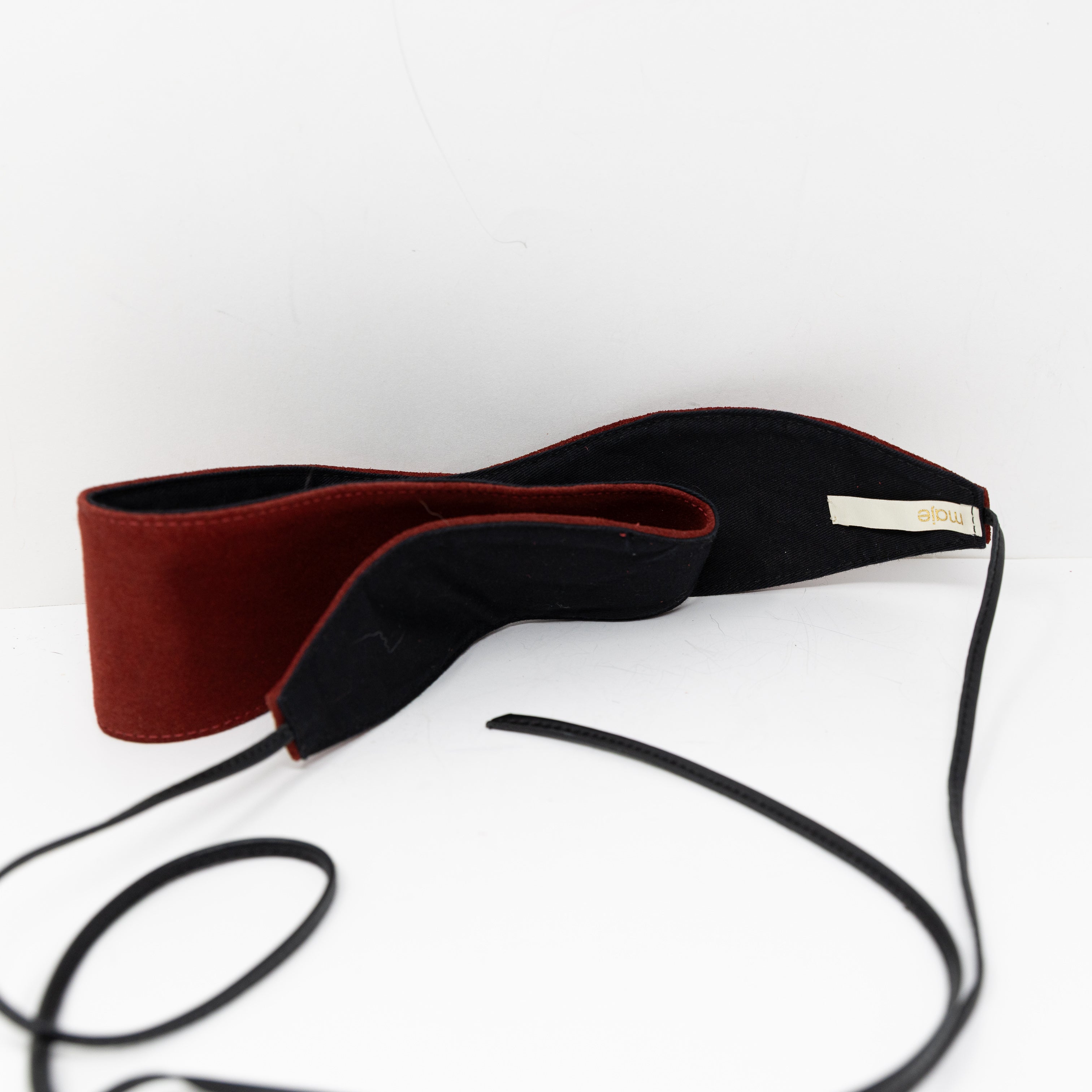Maje Genuine Suede Leather Tie Waist Belt Accessory Red