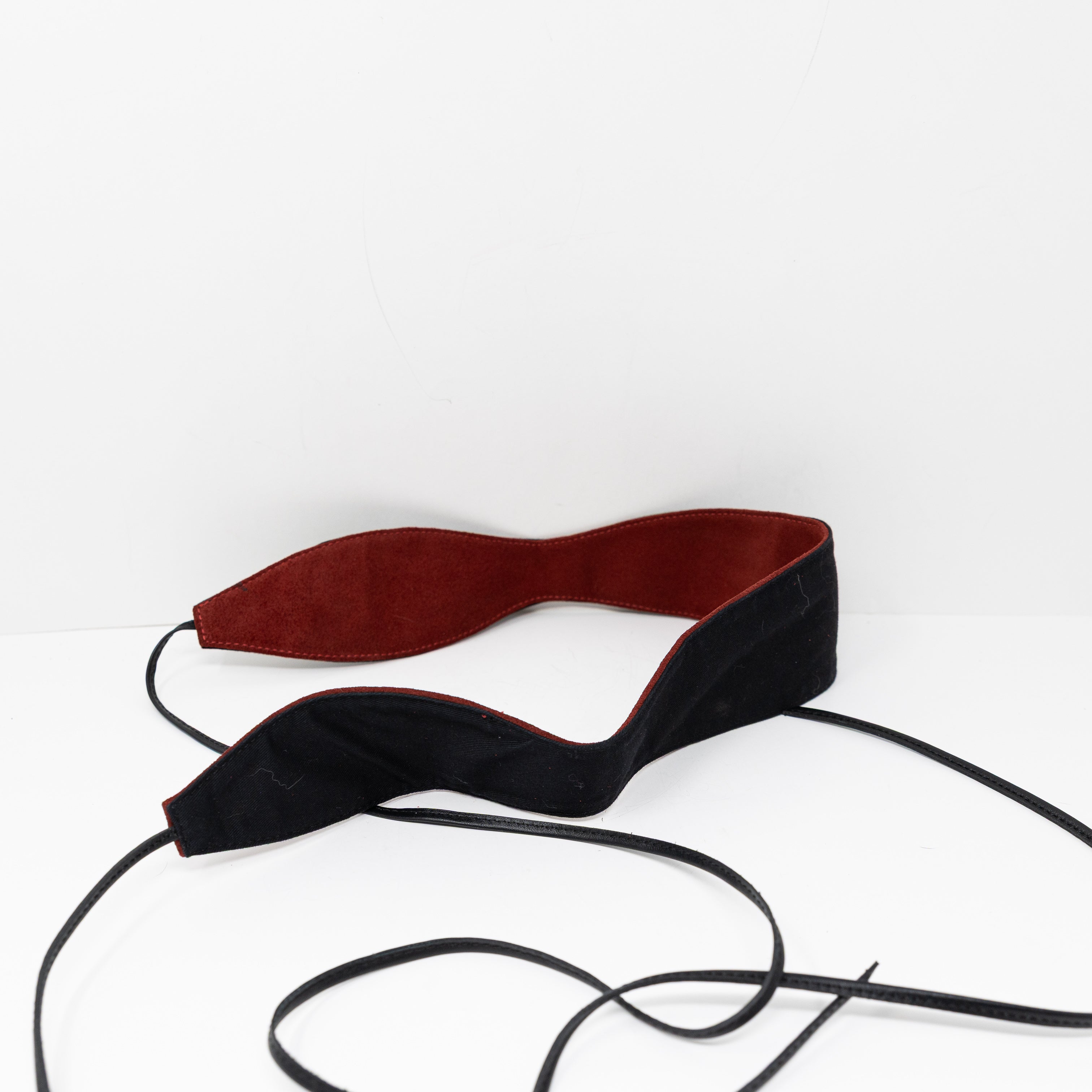 Maje Genuine Suede Leather Tie Waist Belt Accessory Red