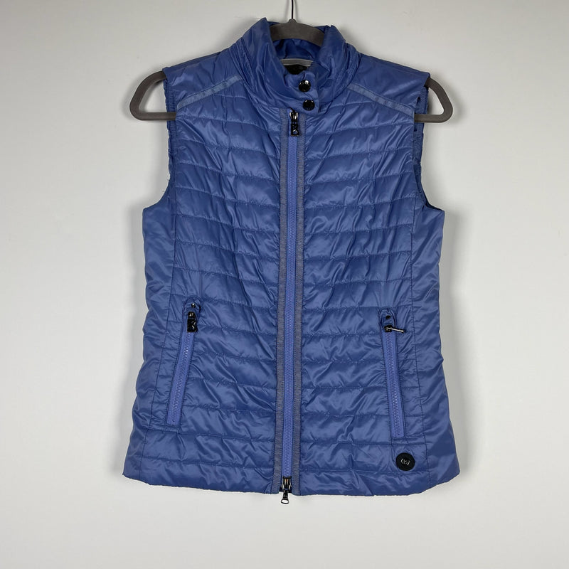 Bogner Women's Lightweight Quilted Puffer Sleeveless Full Zip Vest Jacket Blue 4