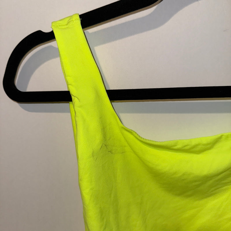 NEW Skims Fits Everybody High Cut Square Neck Bodysuit Green Highlighter Large