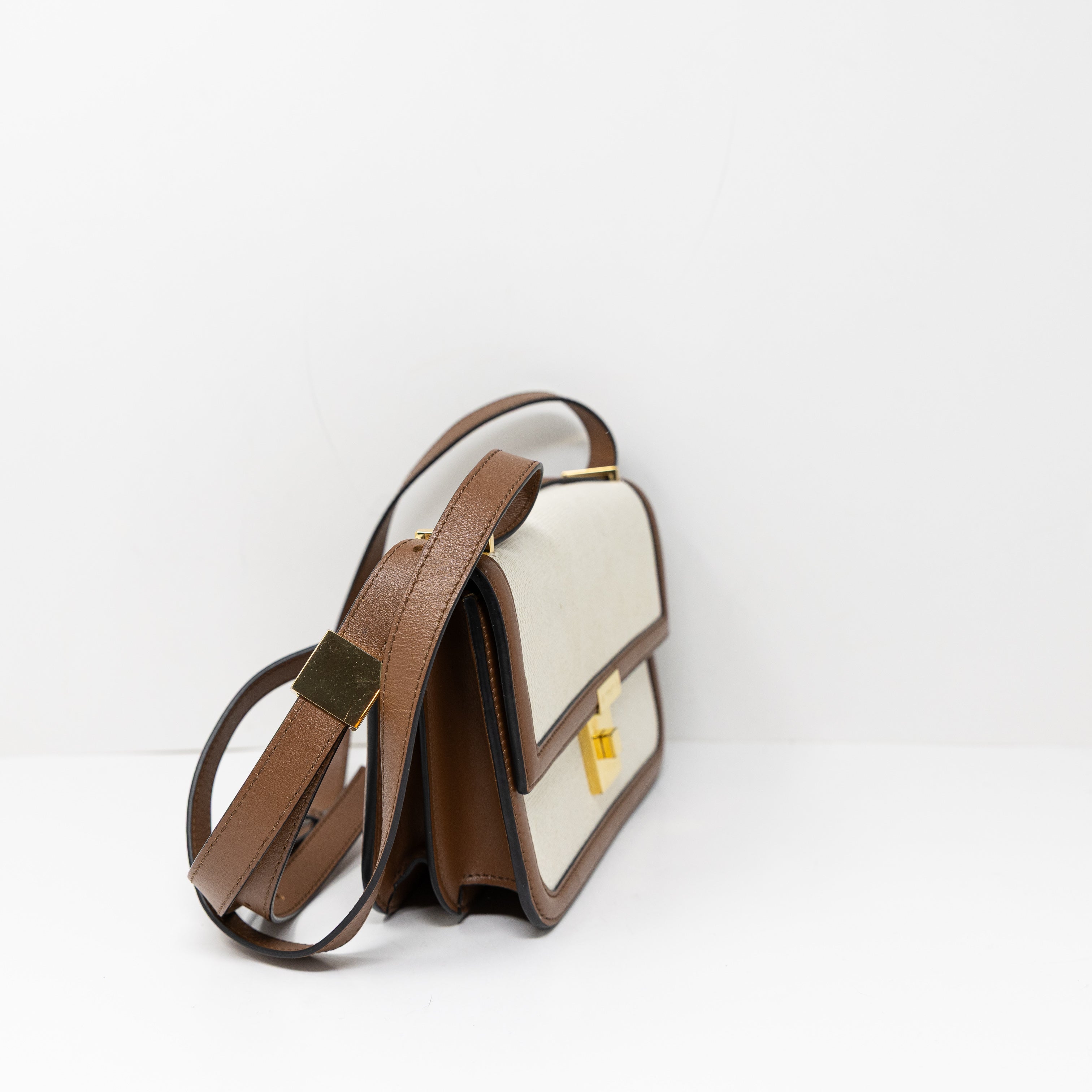DeMellier Women's Natural Woven Genuine Leather Trim Crossbody Shoulder Bag