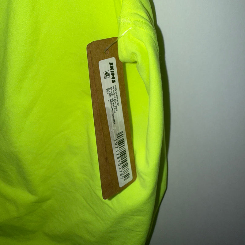 NEW Skims Fits Everybody High Cut Square Neck Bodysuit Green Highlighter Large