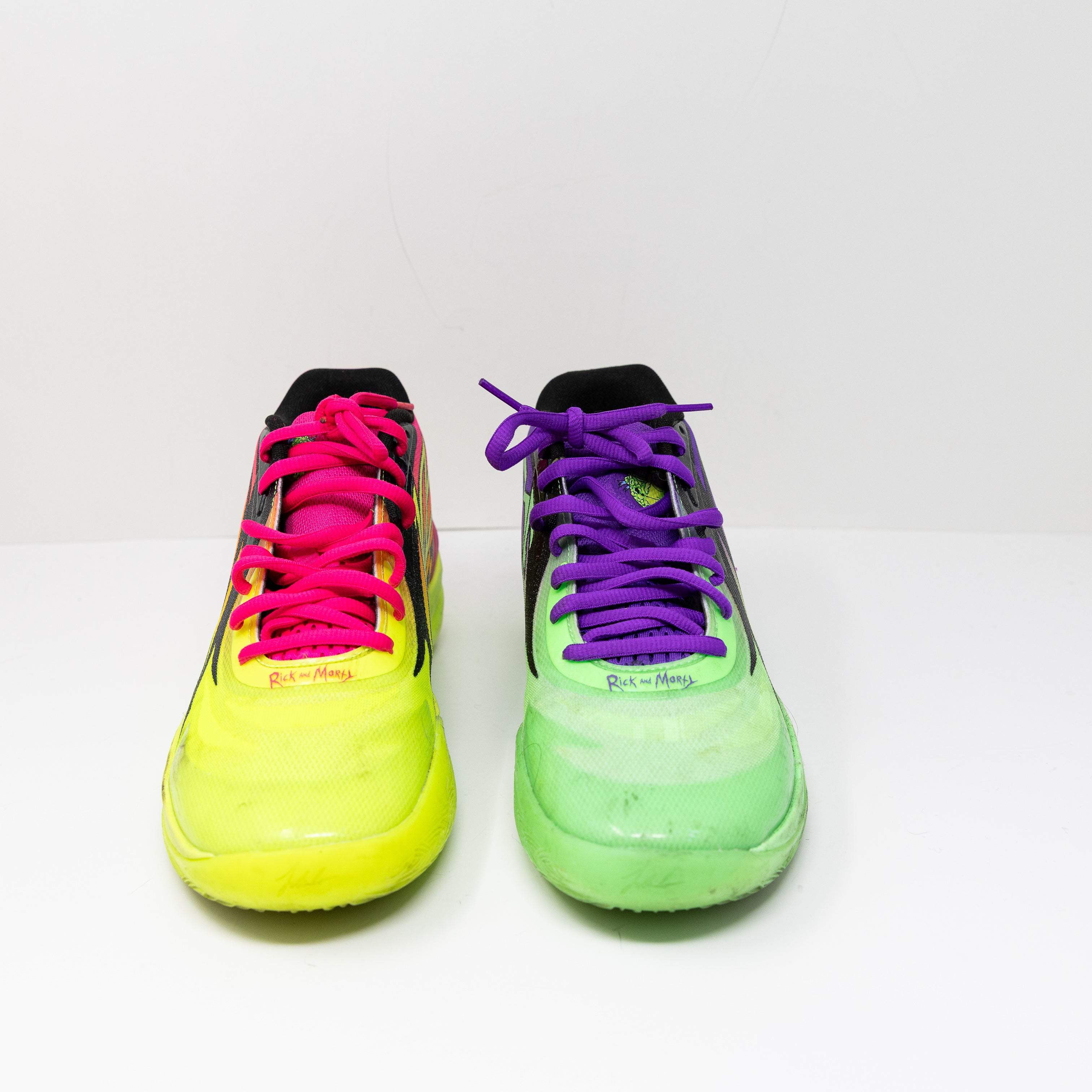 Puma Lamelo Ball MB.02 Rick &amp; Morty Adventures Low Top Sneakers Shoes Neon 9.5