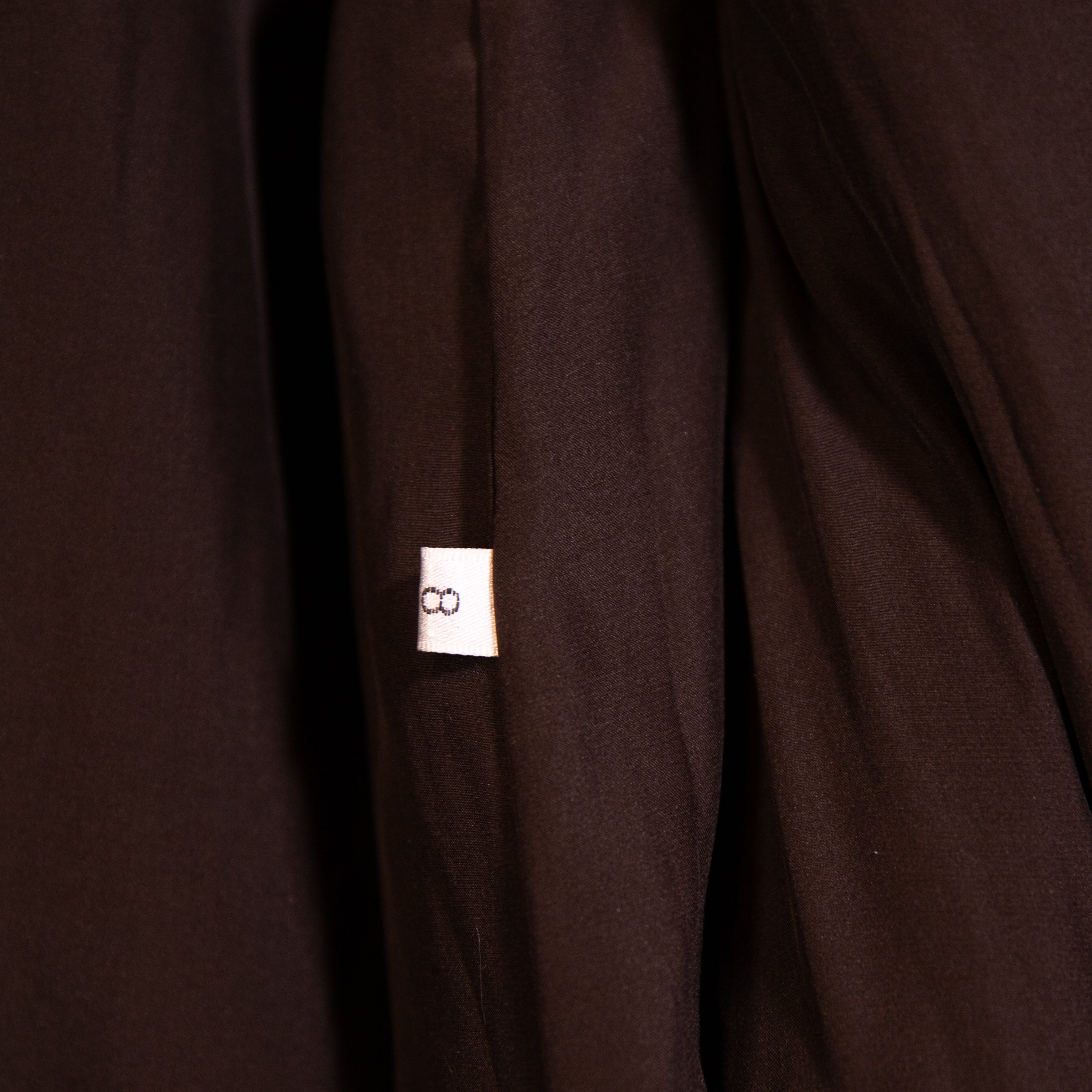 Neiman Marcus Genuine Lamb Fur Mink Trim Collar Mid Length Coat Jacket Brown 8