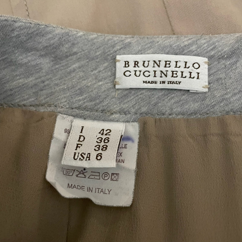 Brunello Cucinelli Women's Made In Italy Cotton Darted Straight Pencil Skirt 6