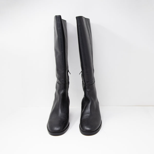 NEW Madewell The Francie Genuine Leather Block Heel Tall Boot Extended Calf 8.5