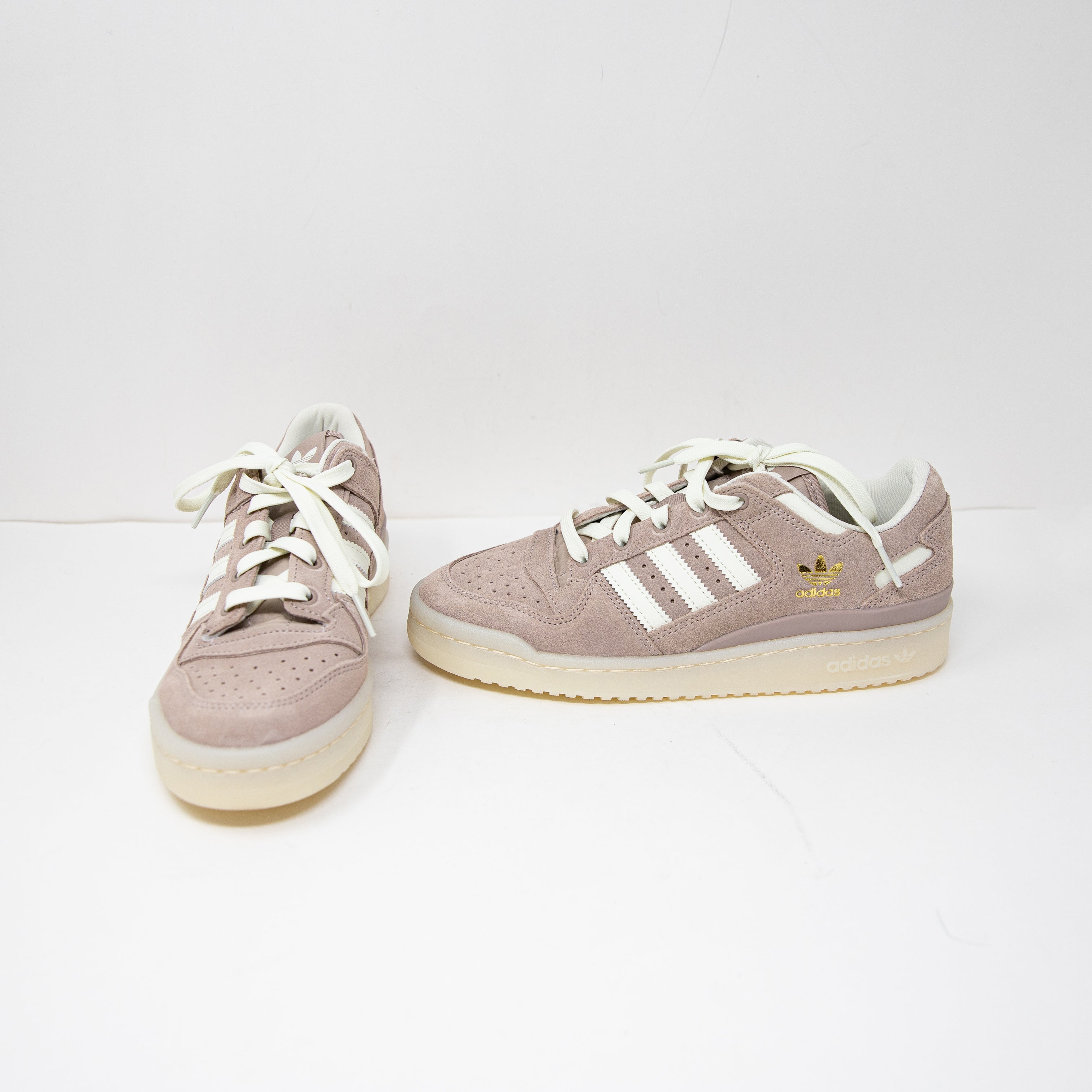 NEW Adidas Women's Forum Low CL Lace Up Suede Sneakers Shoes Vapor Grey Ivory