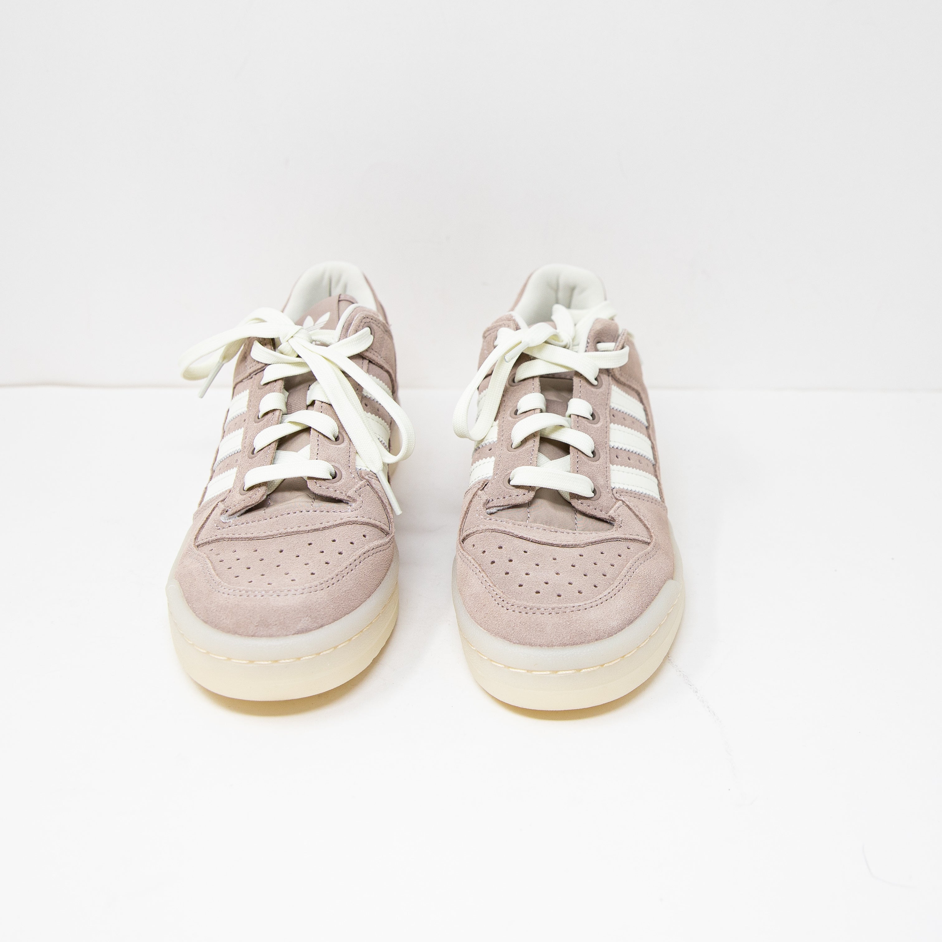 NEW Adidas Women's Forum Low CL Lace Up Suede Sneakers Shoes Vapor Grey Ivory