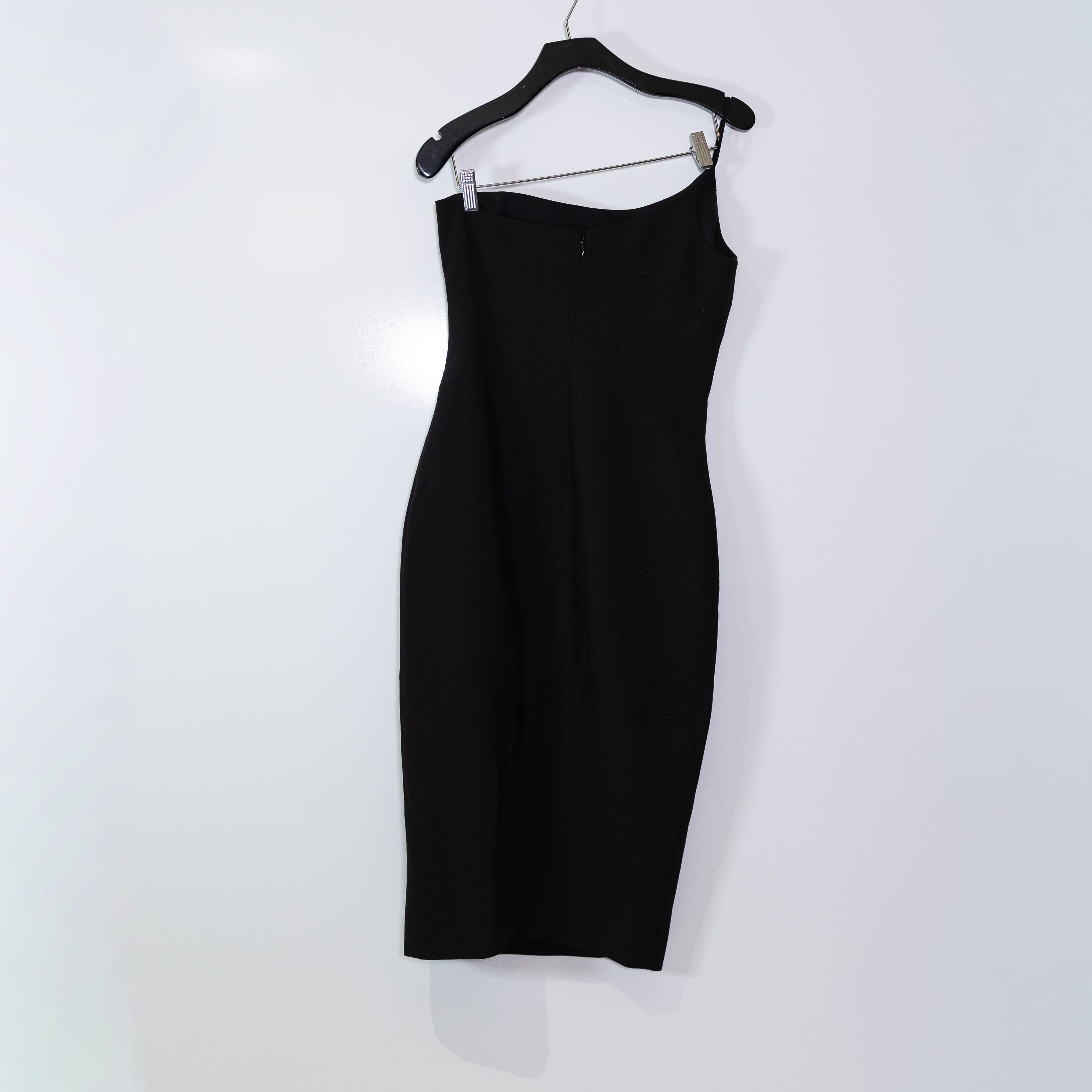 Likely One Shoulder Assymetrical Midi Cocktail Party Dress Black 6