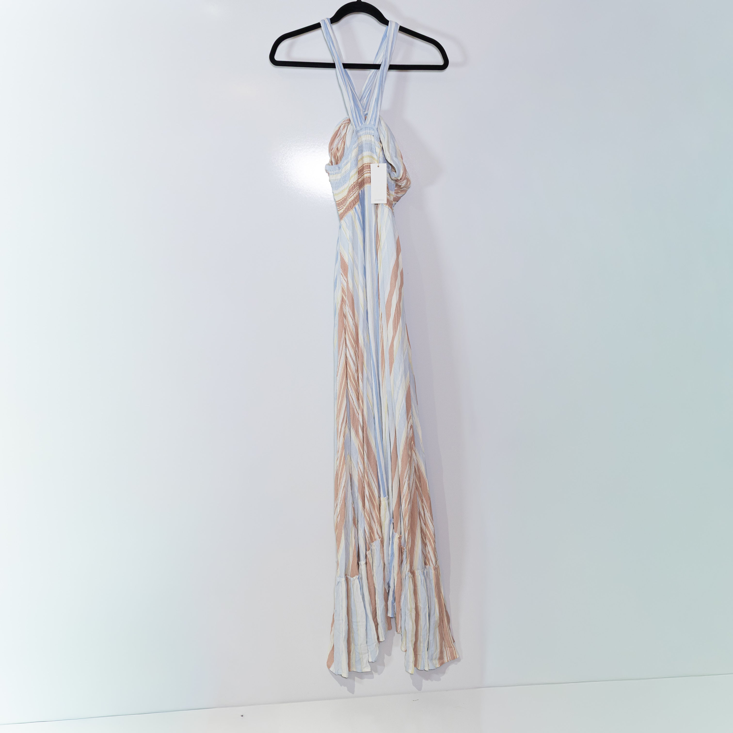 NEW Vici Exclusive x Fate Angel Island Halter Neck Striped Print Maxi Dress M