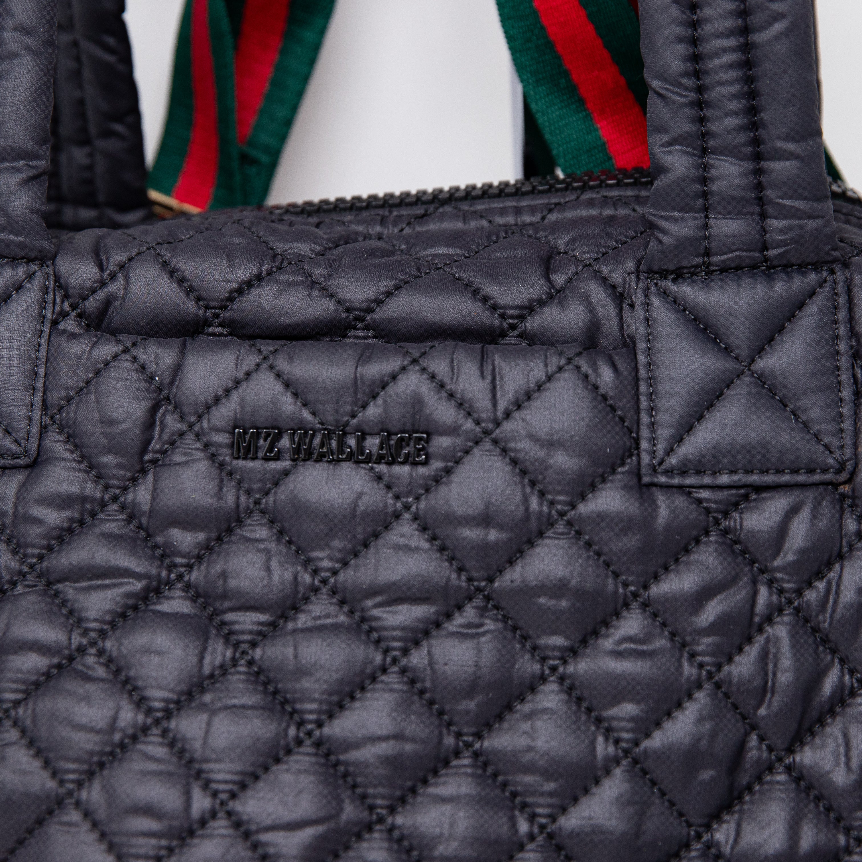 MZ Wallace Sutton Deluxe Medium Top Handle Quilted Duffel Crossbody Bag Purse