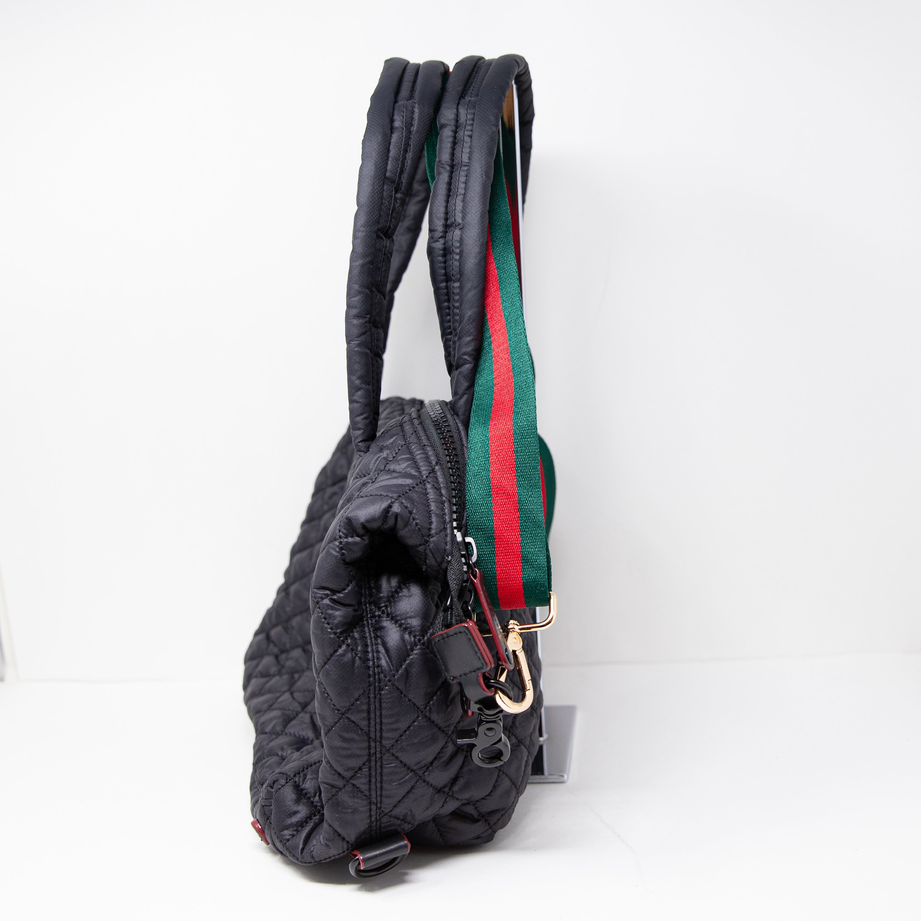 MZ Wallace Sutton Deluxe Medium Top Handle Quilted Duffel Crossbody Bag Purse