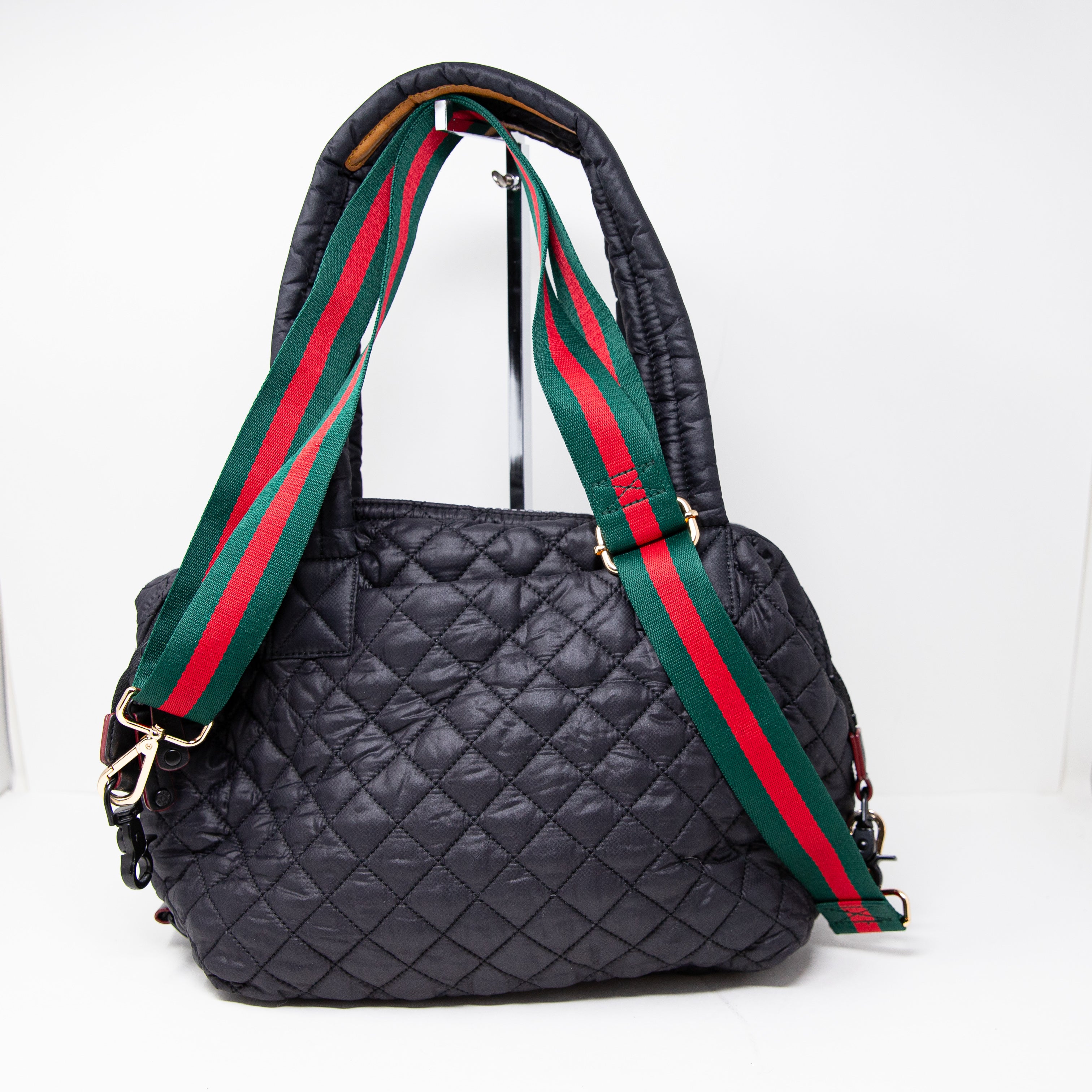 MZ Wallace Sutton Deluxe Medium Top Handle Quilted Duffel Crossbody Bag Purse