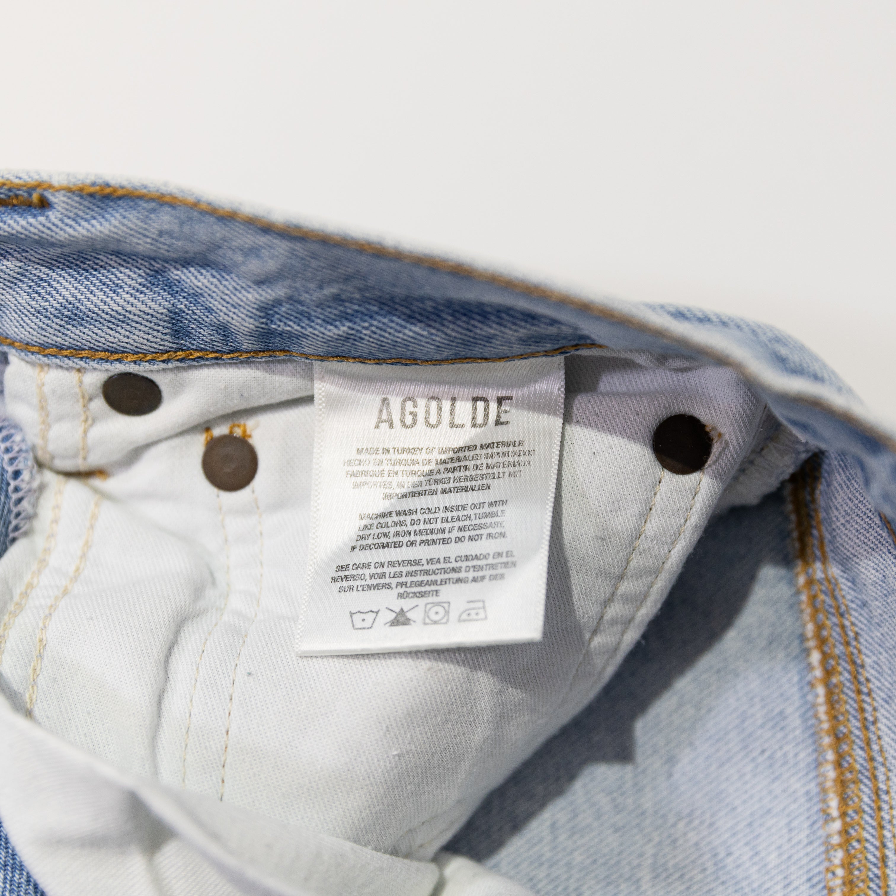 Agolde Criss Cross Straight Leg Mid Rise Organic Cotton Denim Jeans Dimension 27
