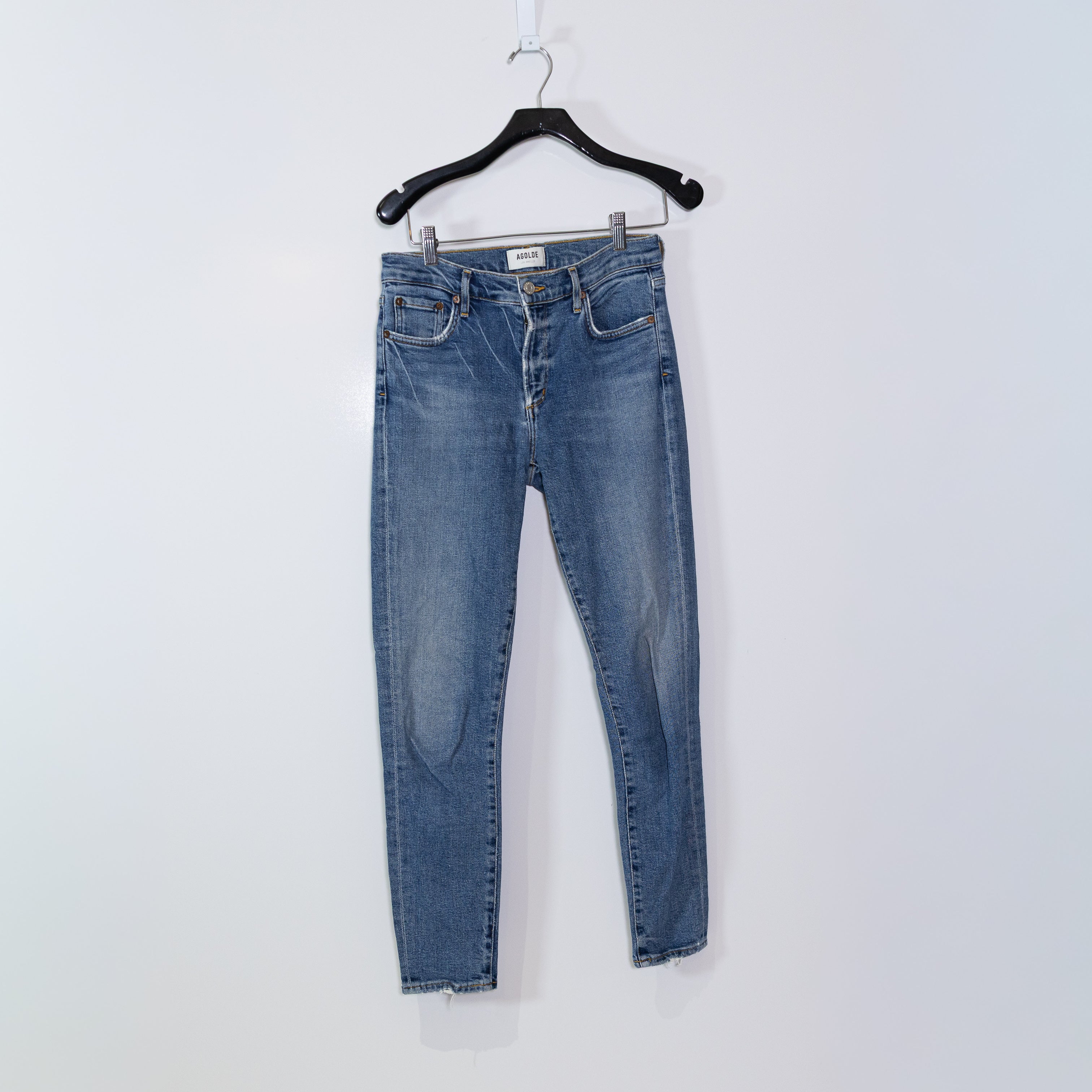 Agolde Women's Sophie Cotton Stretch Mid Rise Ankle Crop Skinny Denim Jeans 27