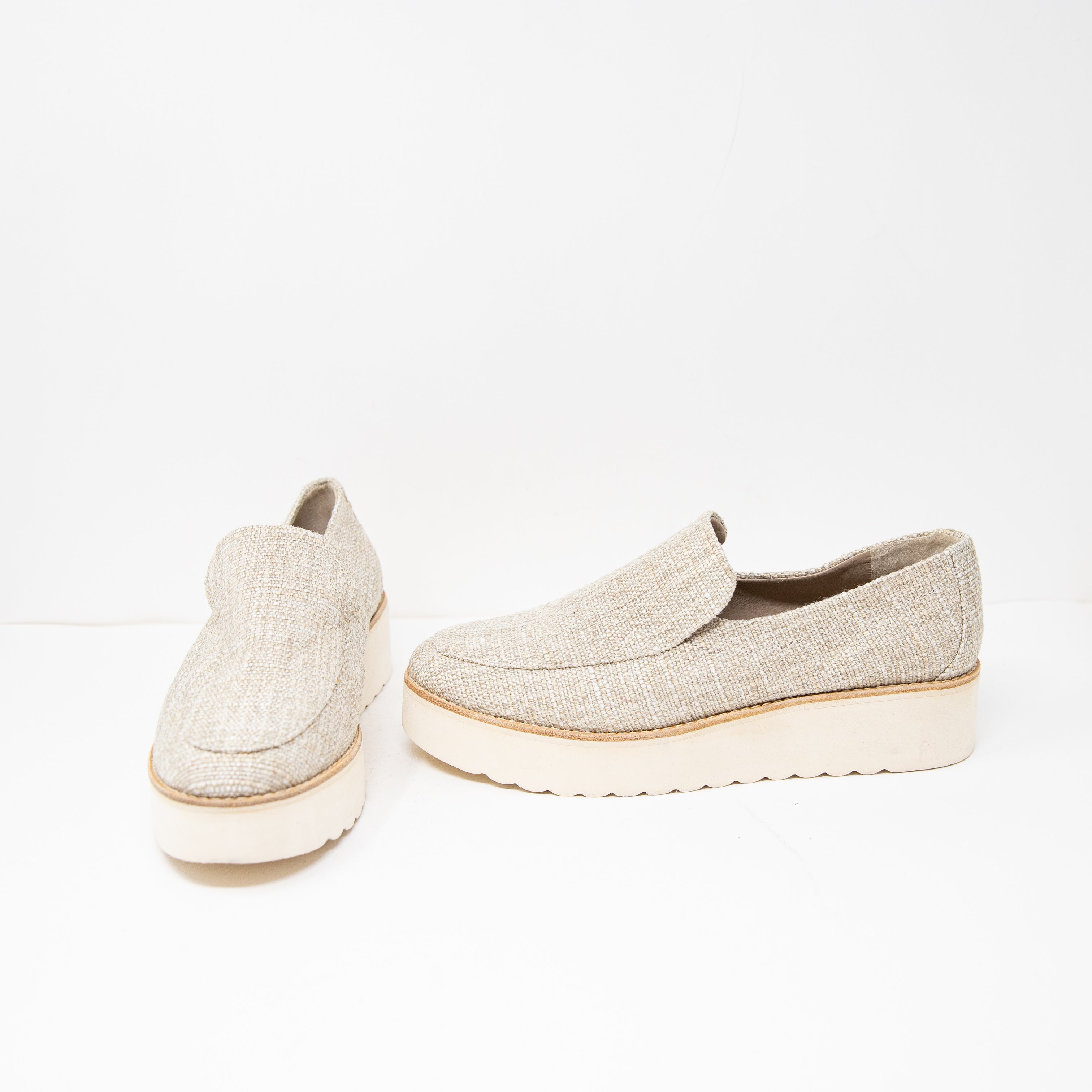 Vince Women's Zeta Tweed Woven Texture Platform Slip On Low Top Shoes 10