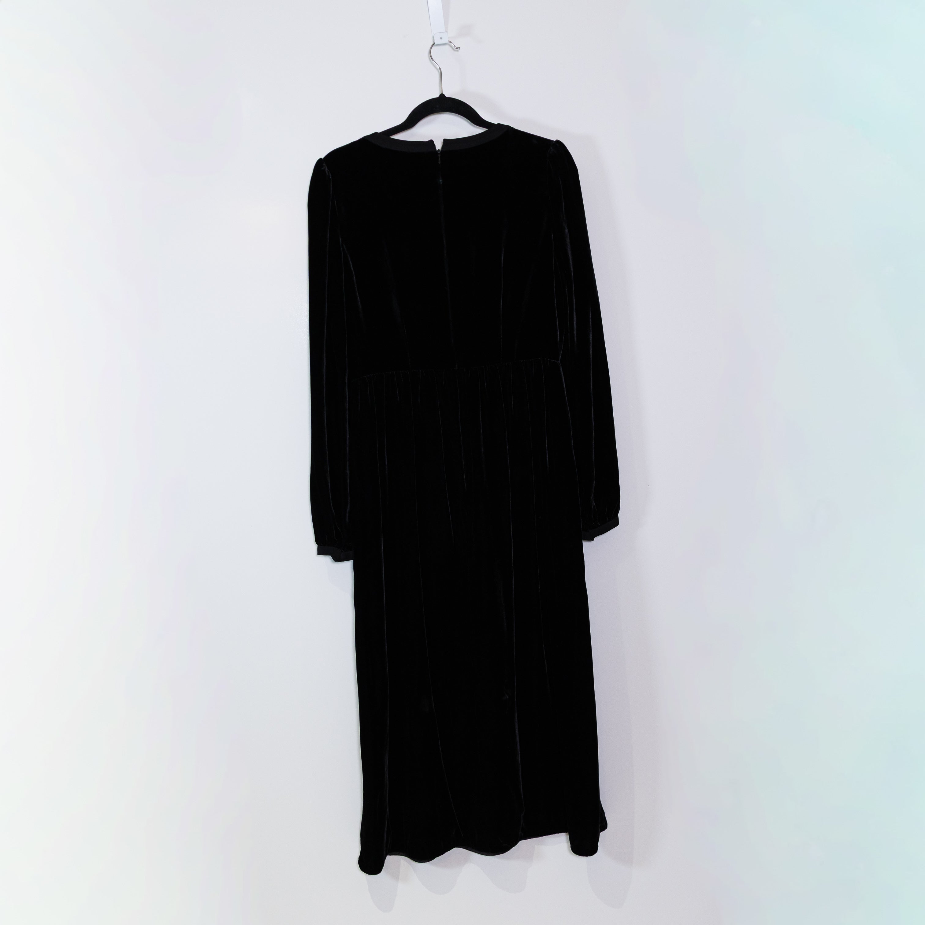 Saloni Camille Bow Crystal Jewel Rhinestone Embellished Velvet Velour Midi Dress