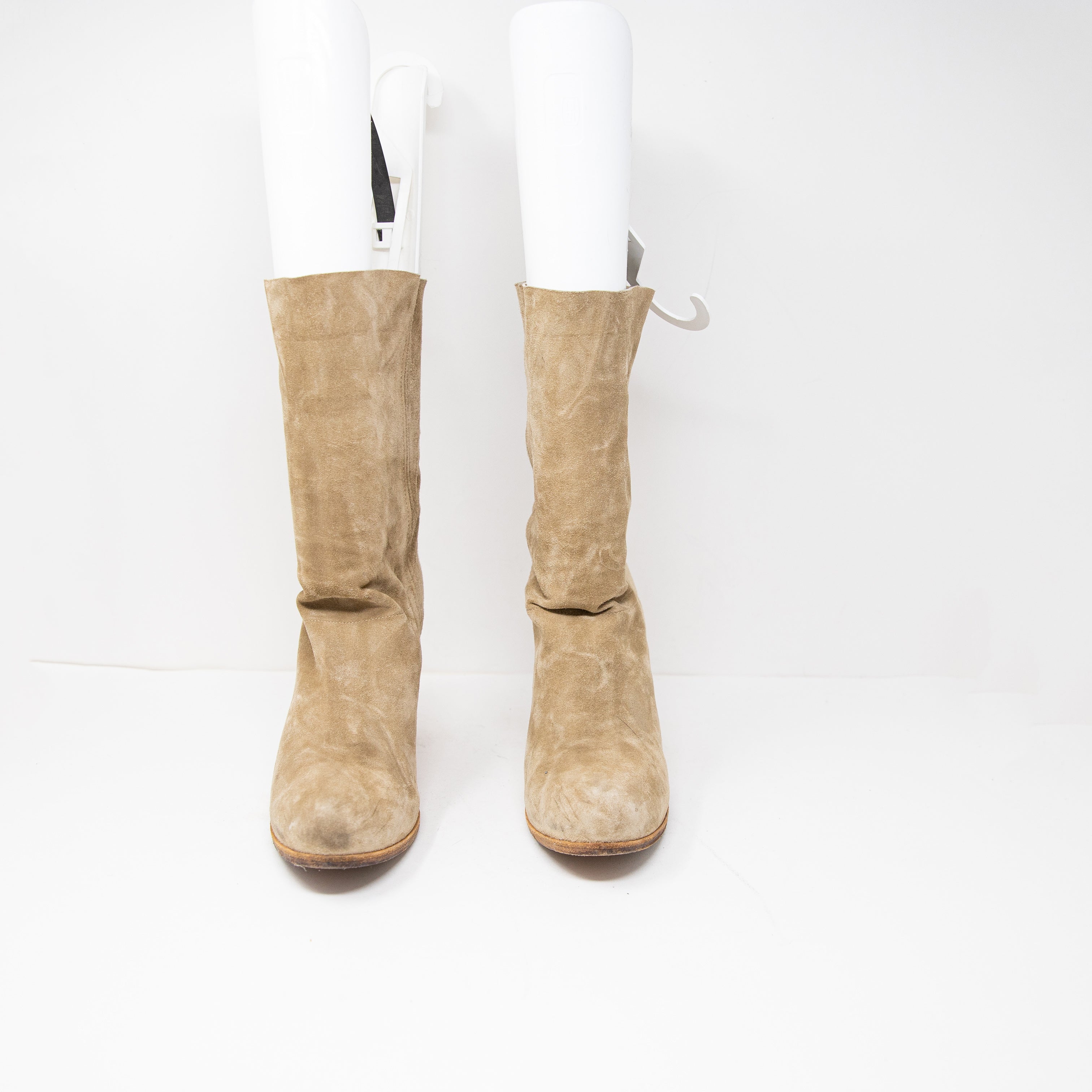 Sartore Made In Italy Women's Genuine Suede Pull On High Heels Boots Shoes 11