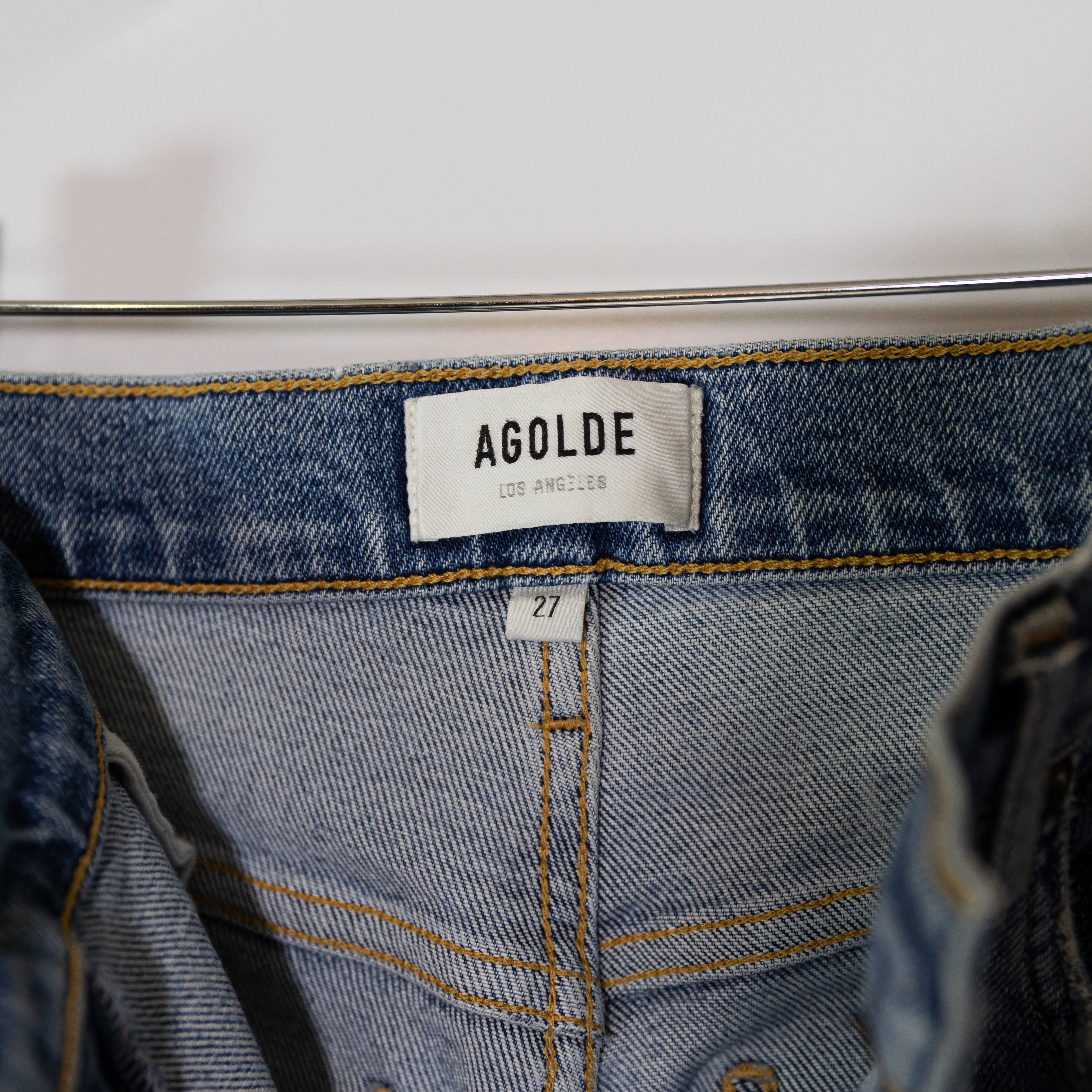 Agolde Women's Pinch Waist Skinny Leg High Rise Cotton Stretch Denim Jeans Amped