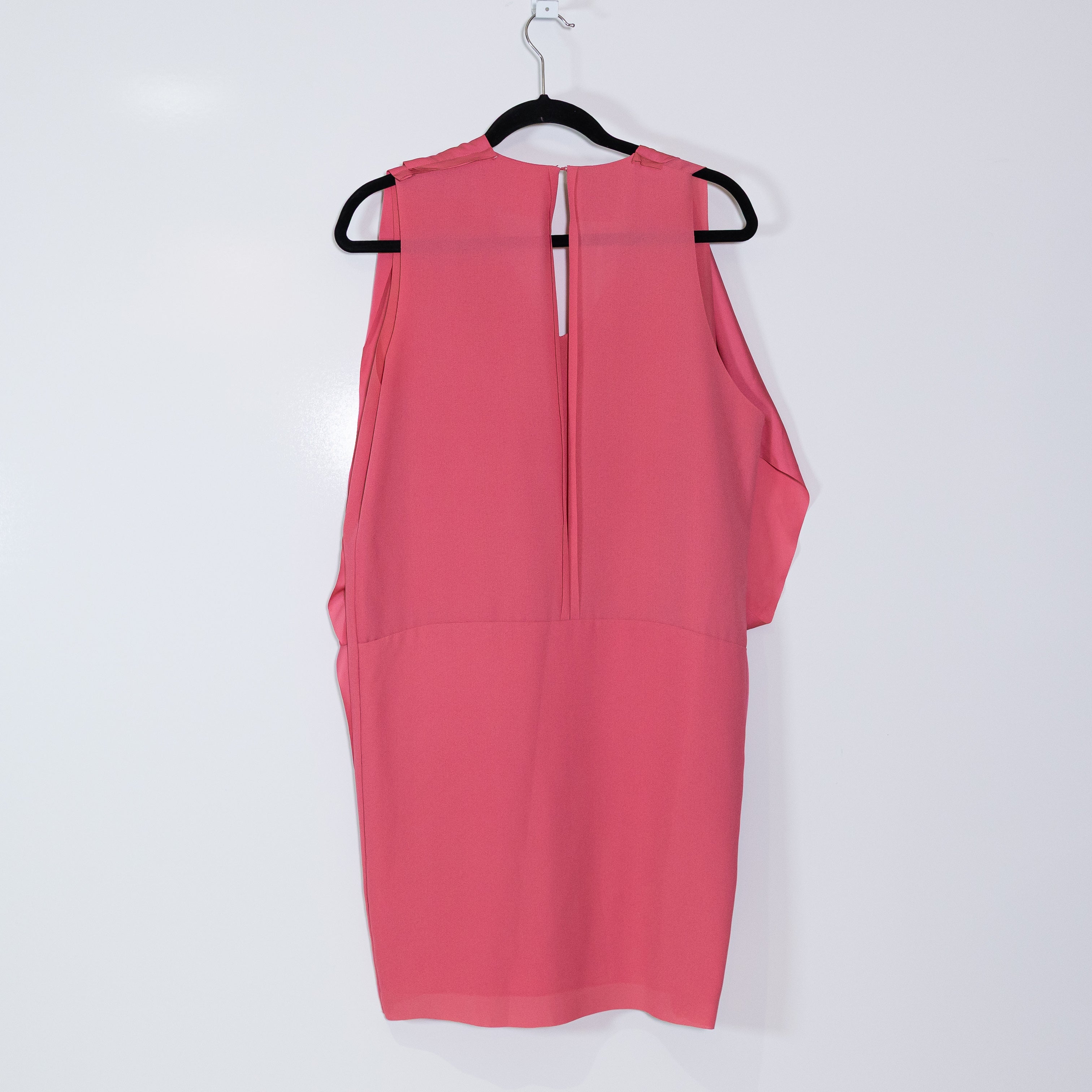 Acne Mallory Crepe Chiffon Sleeveless Pintuck Draped Ruched Mini Dress Pink M