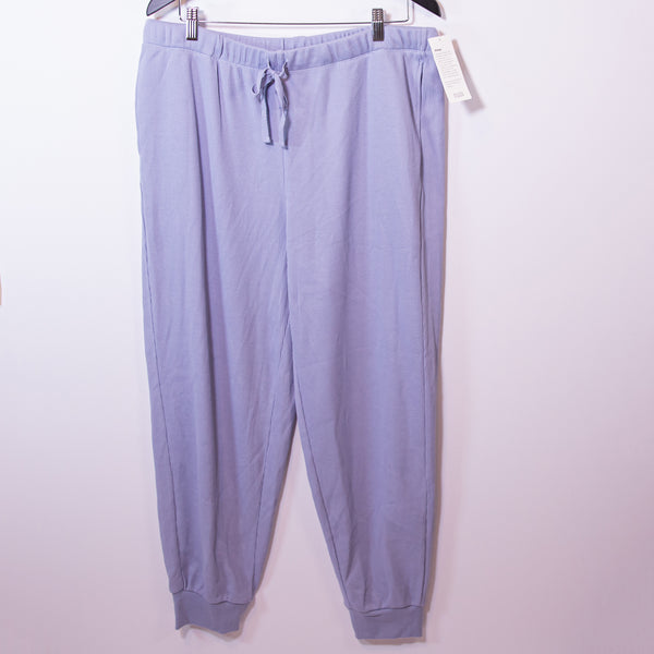 NEW Eileen Fisher The Slow Jogger Waffle Weave Cotton Pull On Jogger Pants Blue