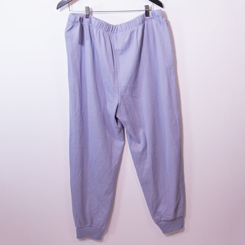 NEW Eileen Fisher The Slow Jogger Waffle Weave Cotton Pull On Jogger Pants Blue