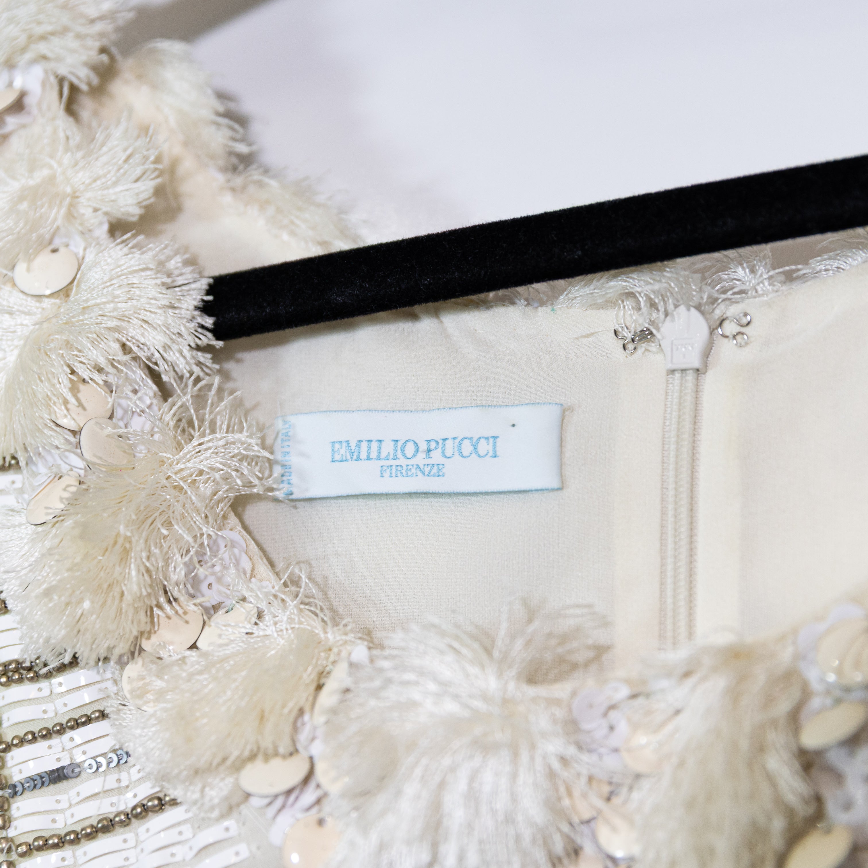 Emilio Pucci Made In Italy Silk Beaded Sequin Rhinestone Embellished Mini Dress