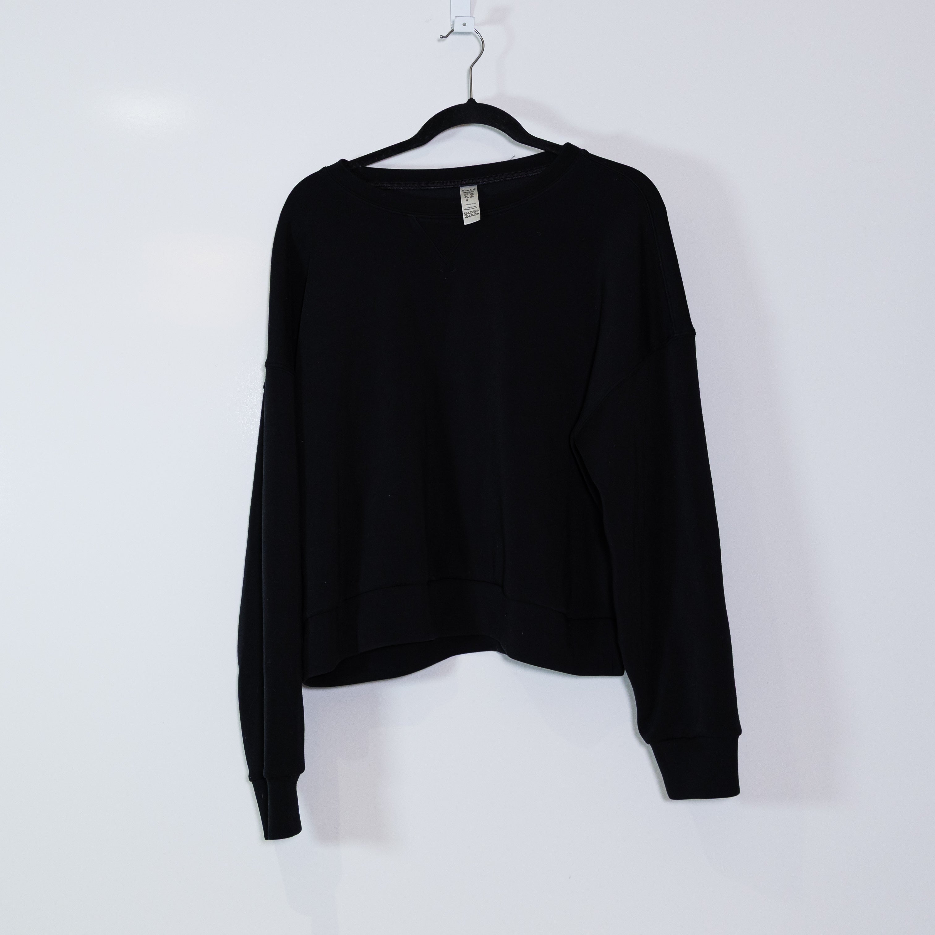 Spanx Women's AirEssentials Crewneck Long Sleeve Pullover Sweater Black XL