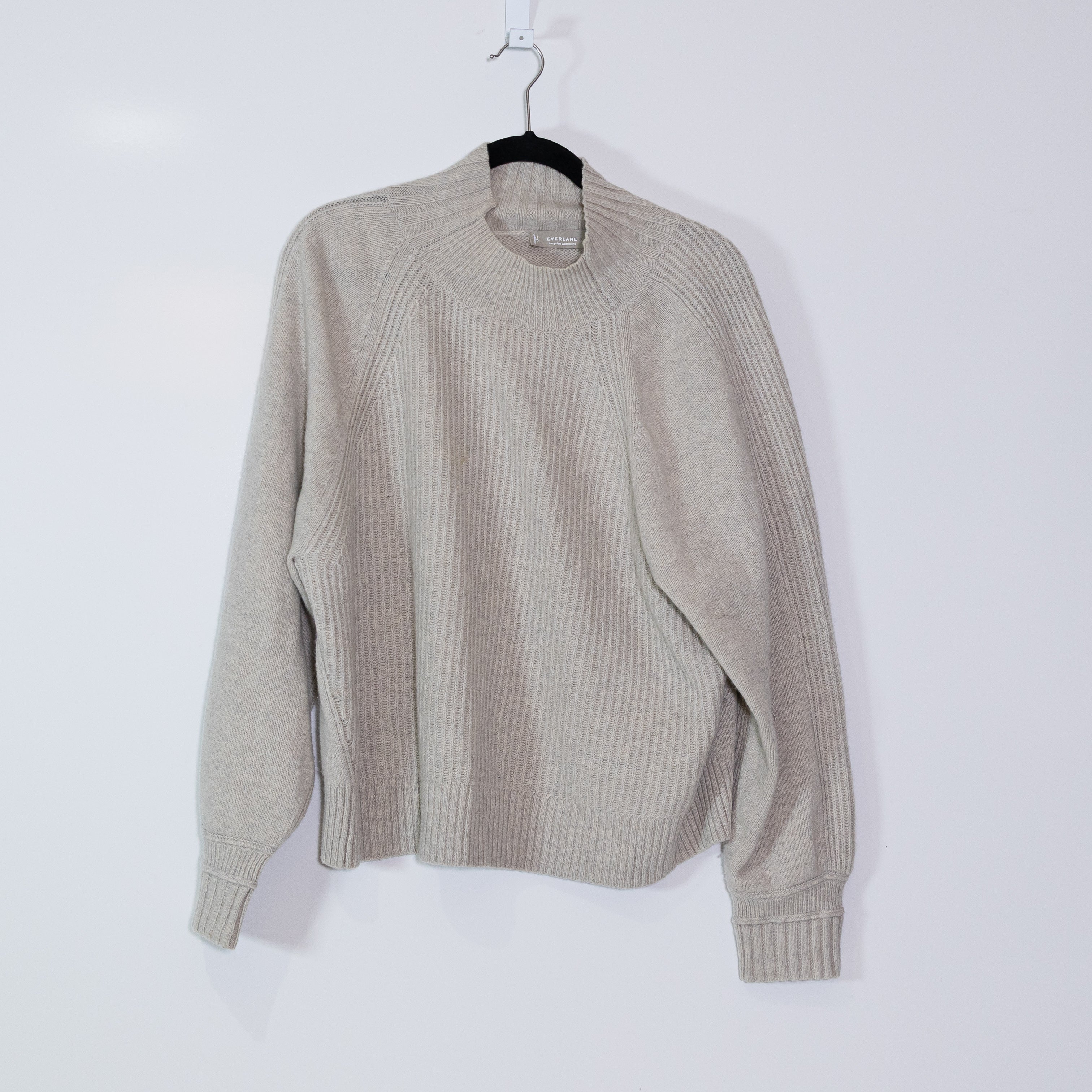 Everlane Recycled Cashmere Wool Knit Stretch Mock Neck Long Sleeve Sweater XL