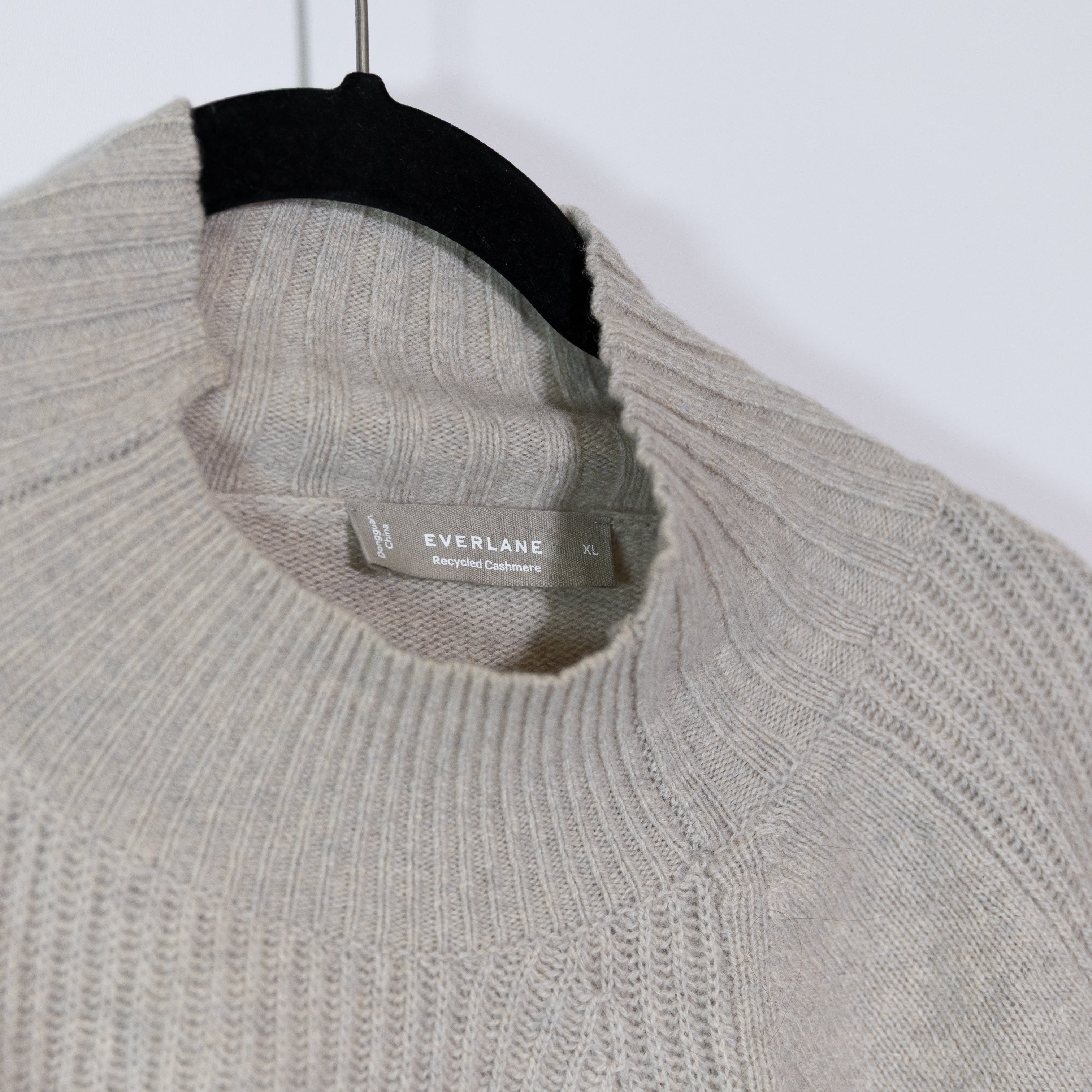 Everlane Recycled Cashmere Wool Knit Stretch Mock Neck Long Sleeve Sweater XL
