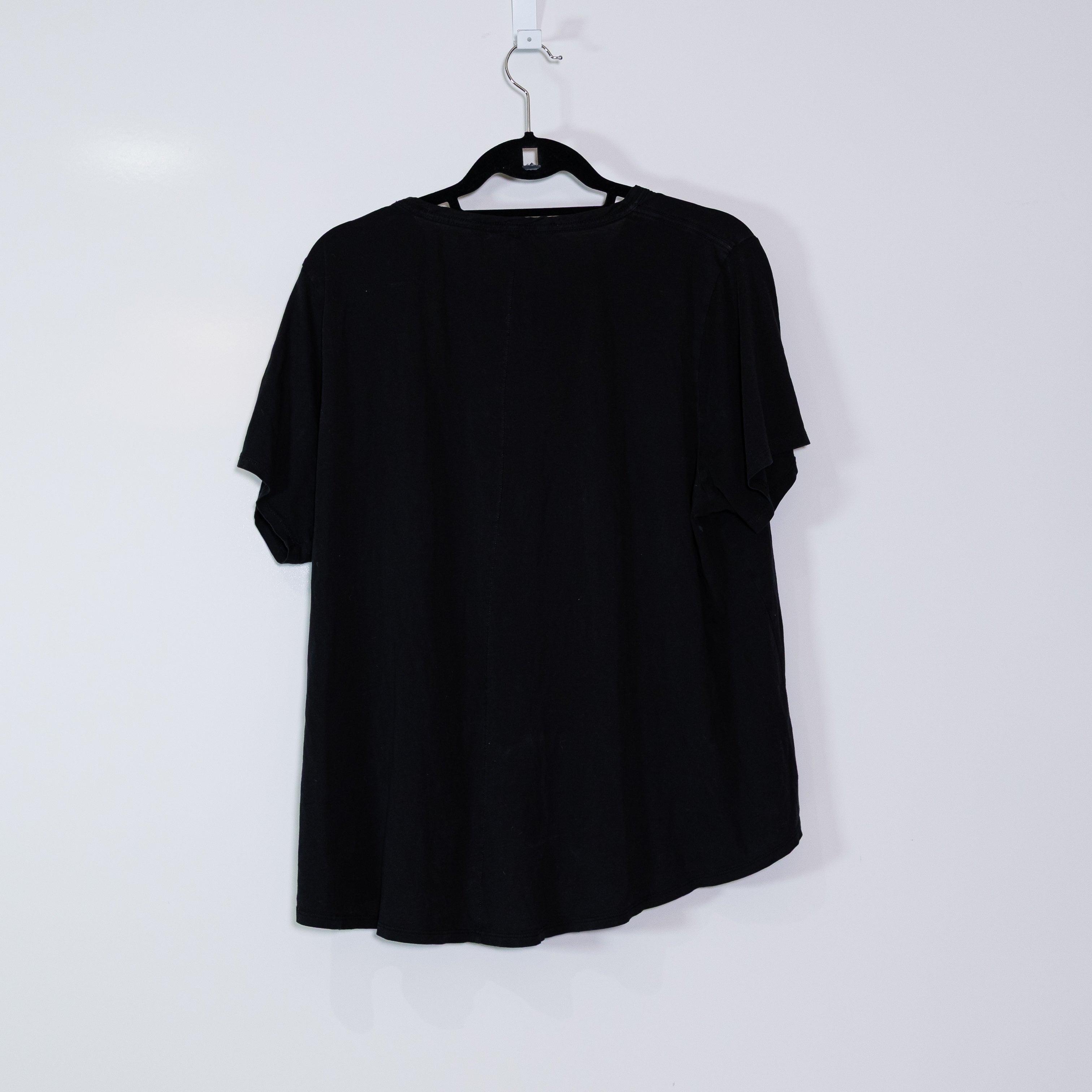 Veronica Beard Women's 100% Cotton Scoop Neck Short Sleeve Tee Shirt Black XL