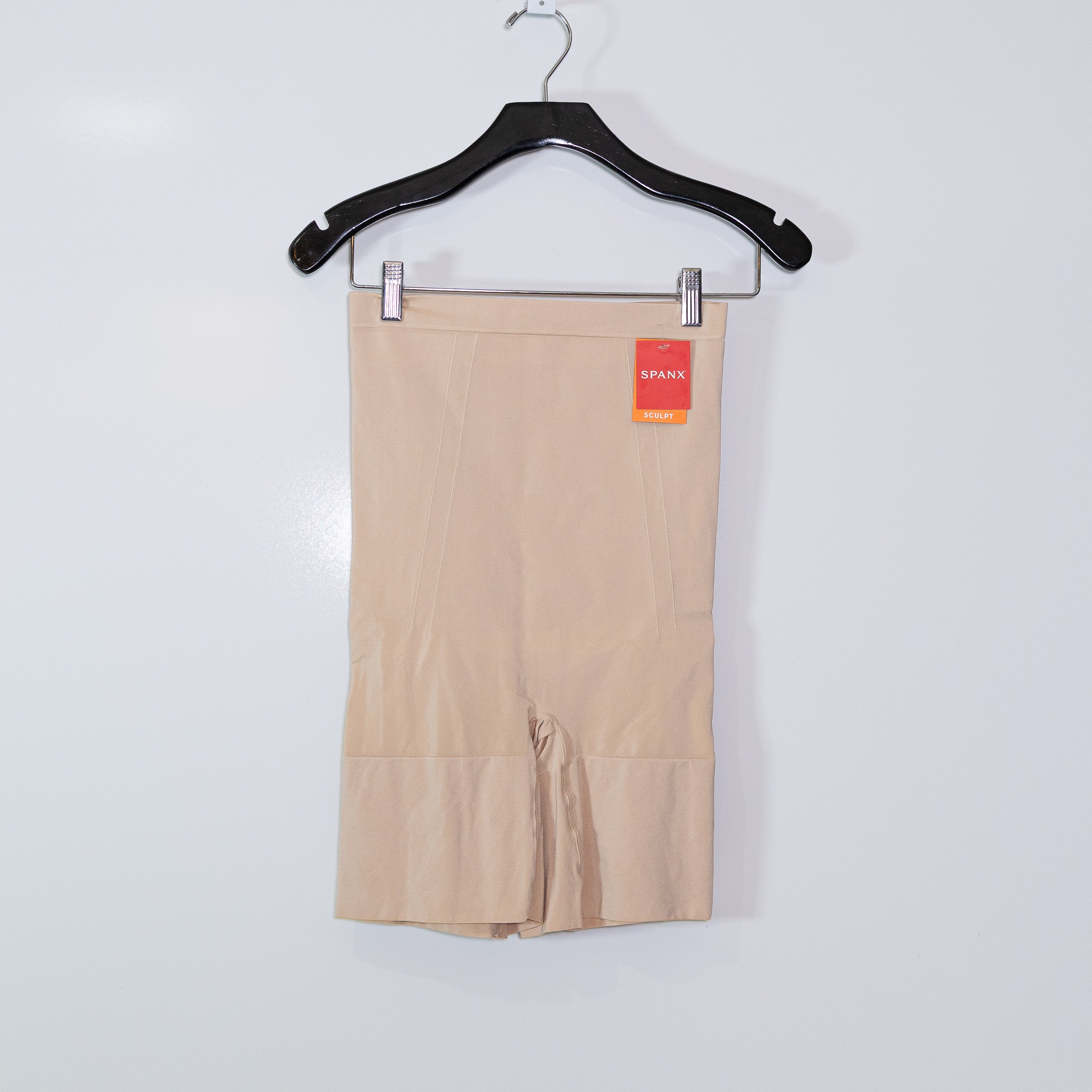 NEW Spanx High Waisted Mid Thigh Sculpt Shaping Shorts Soft Nude XL