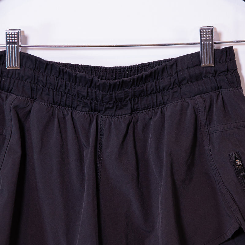 Lululemon Women's Track That Mid-Rise Lined Athletic Pull On Mini Short 5" Black