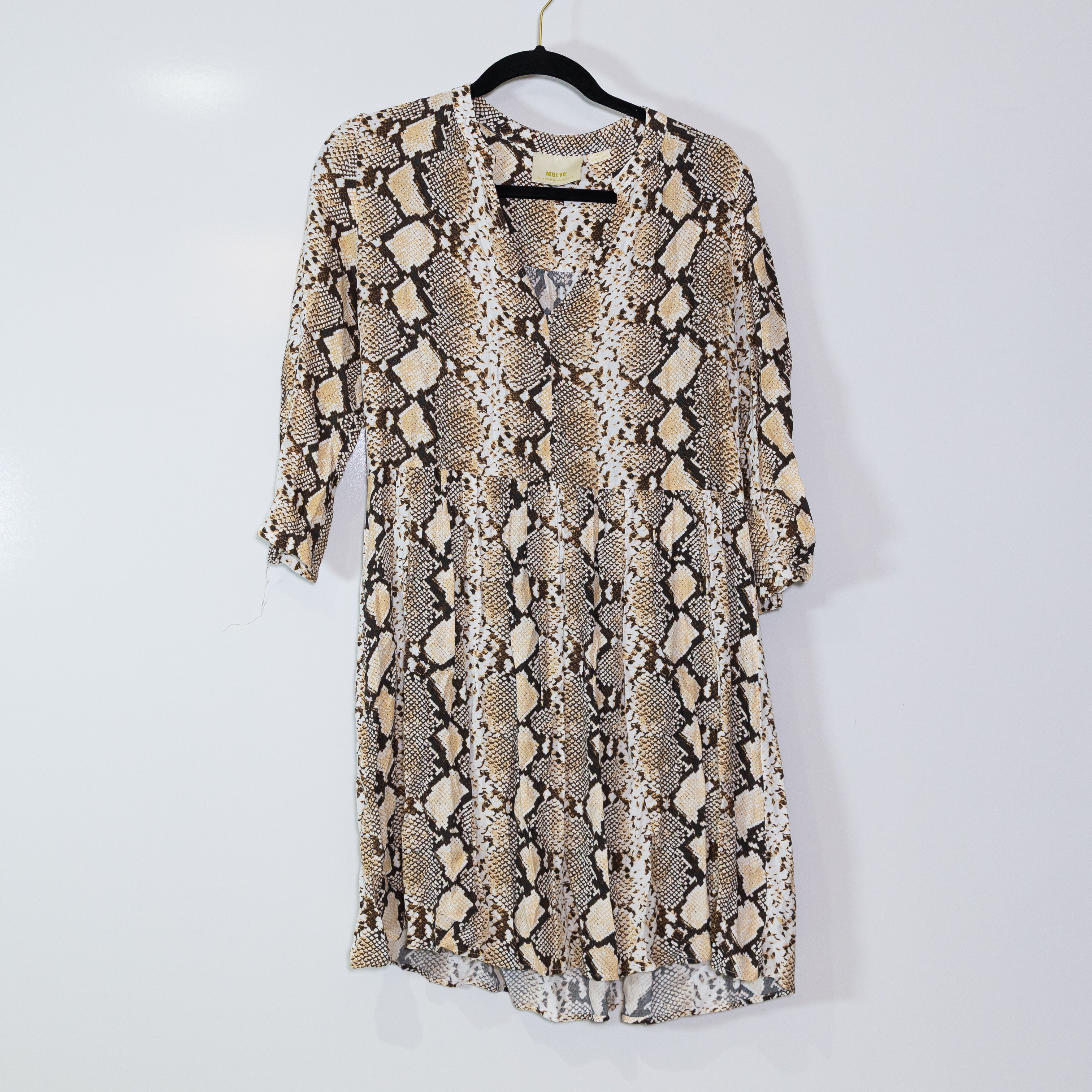 Maeve Anthropologie Juno Snake Python Animal Print Pattern Mini Dress Medium
