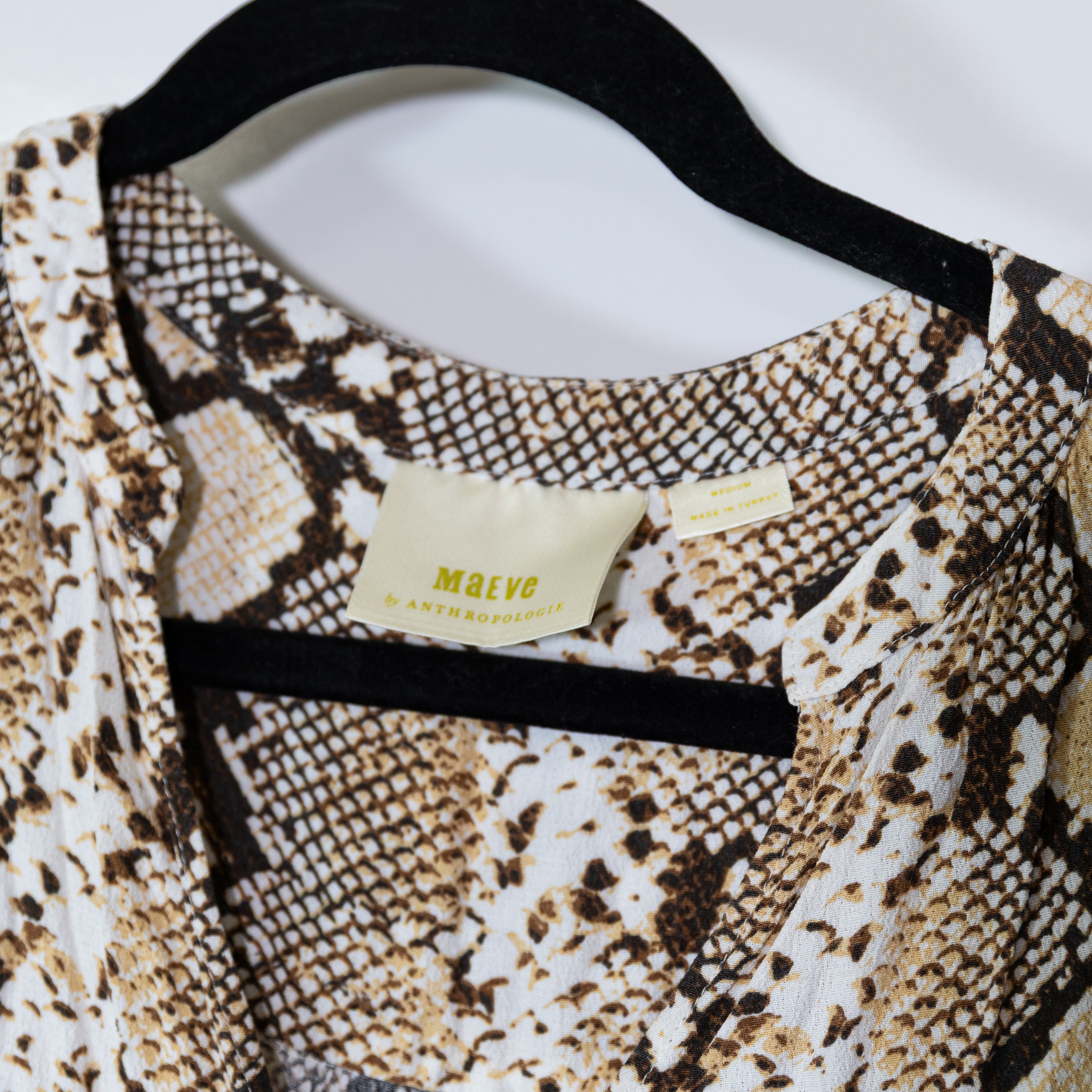 Maeve Anthropologie Juno Snake Python Animal Print Pattern Mini Dress Medium