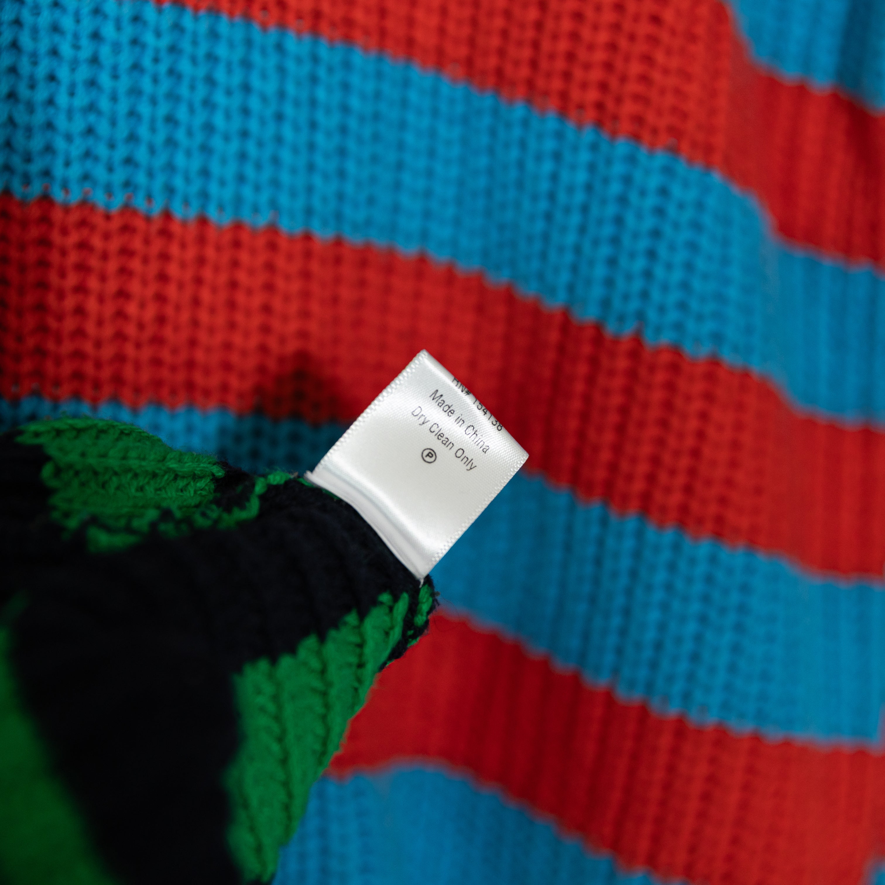Staud Hampton Cotton Blend Quarter Knit Pullover Cabana Stripe Print Sweater XS