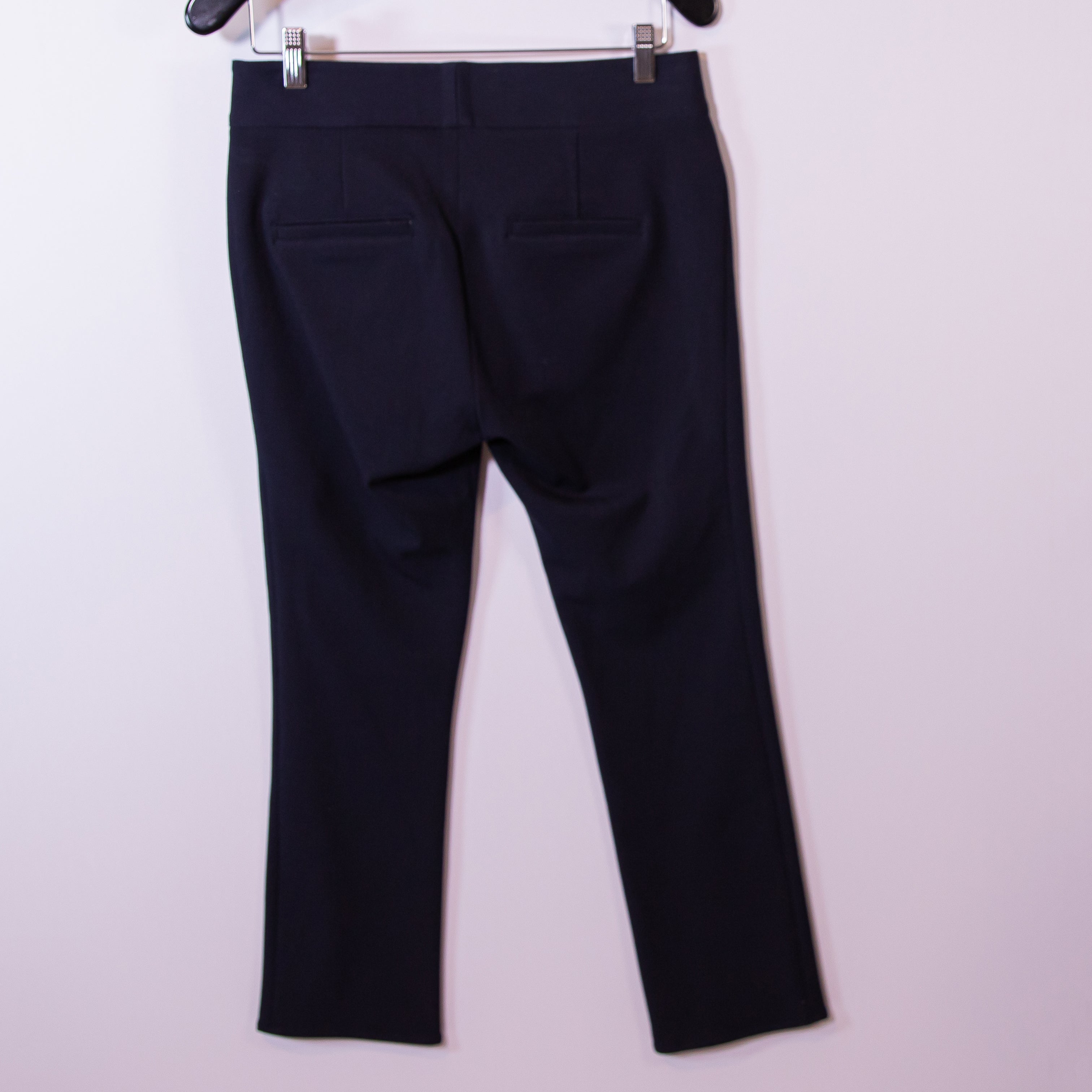 Veronica Beard Metro Ankle Cropped Ponte Stretch Zipper Pocket Flare Pants Black