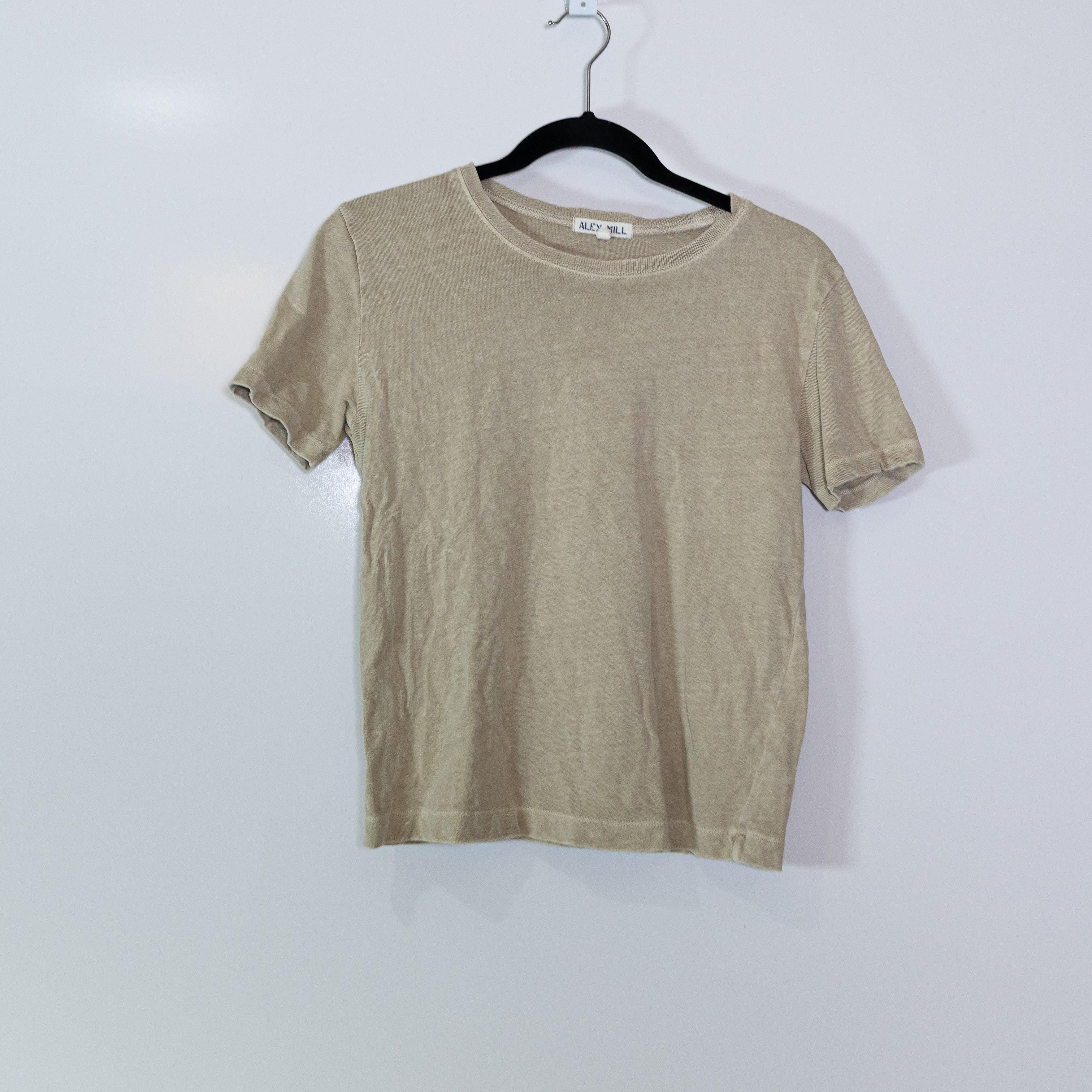 Alex Mill Women's Recycled Cotton Crew Neck Short Sleeve Distressed Tee Shirt S