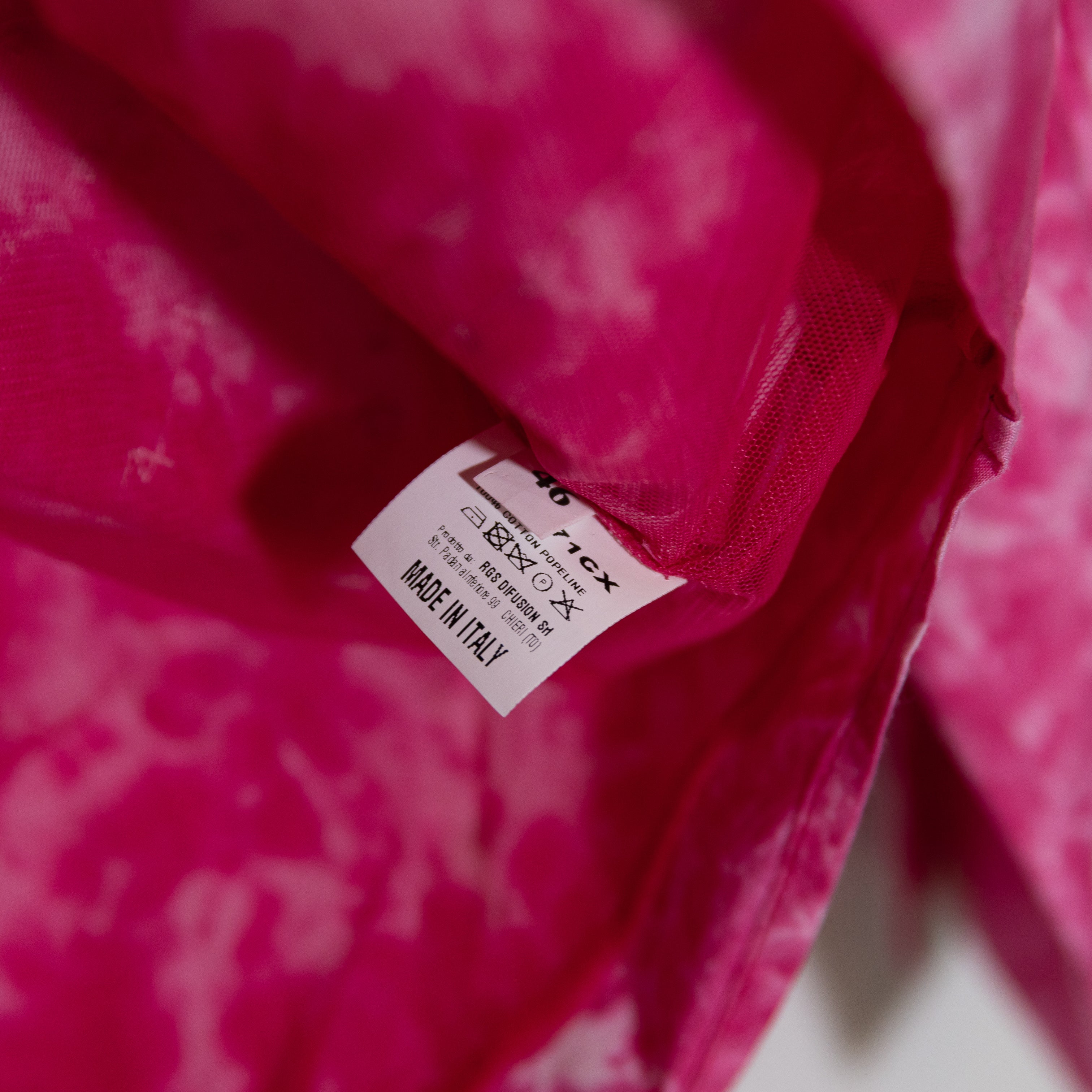 Des_Phemmes Cotton Crystal Jewel Embellished Tie Dye Button Down Shirt Pink S