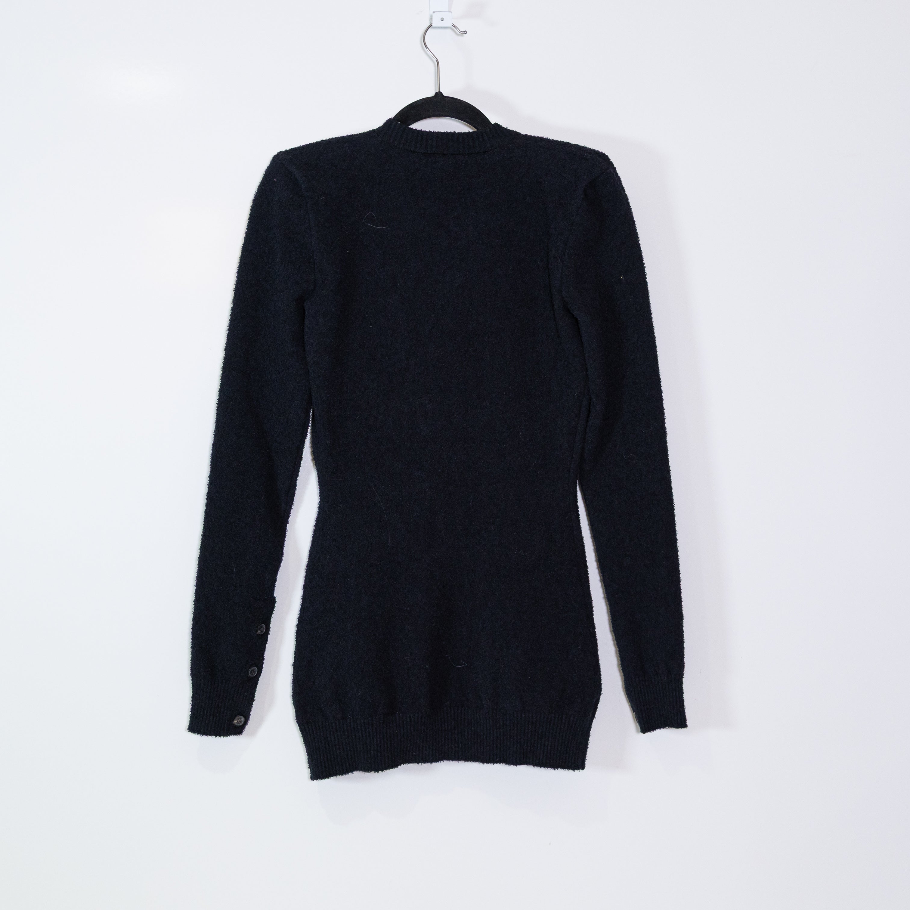 NEW Wardrobe NYC Cotton Blend Stretch Knit Textured Button Front Cardigan Dress