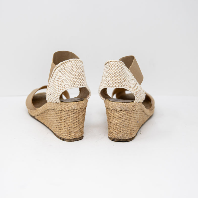 Andre Assous Erika Espadrille Open Toe Wedge Sandals Heels Shoes Neutral 9.5