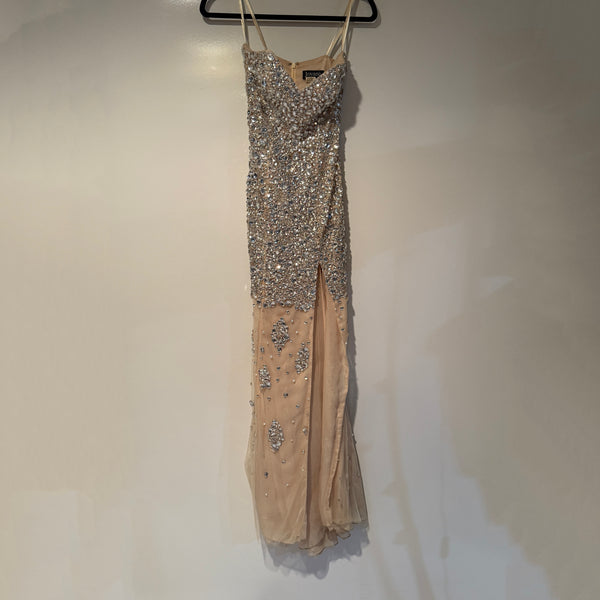 Jovani 4247 Crystal Jewel Diamond Rhinestone Pearl Pagent Homecoming Long Dress