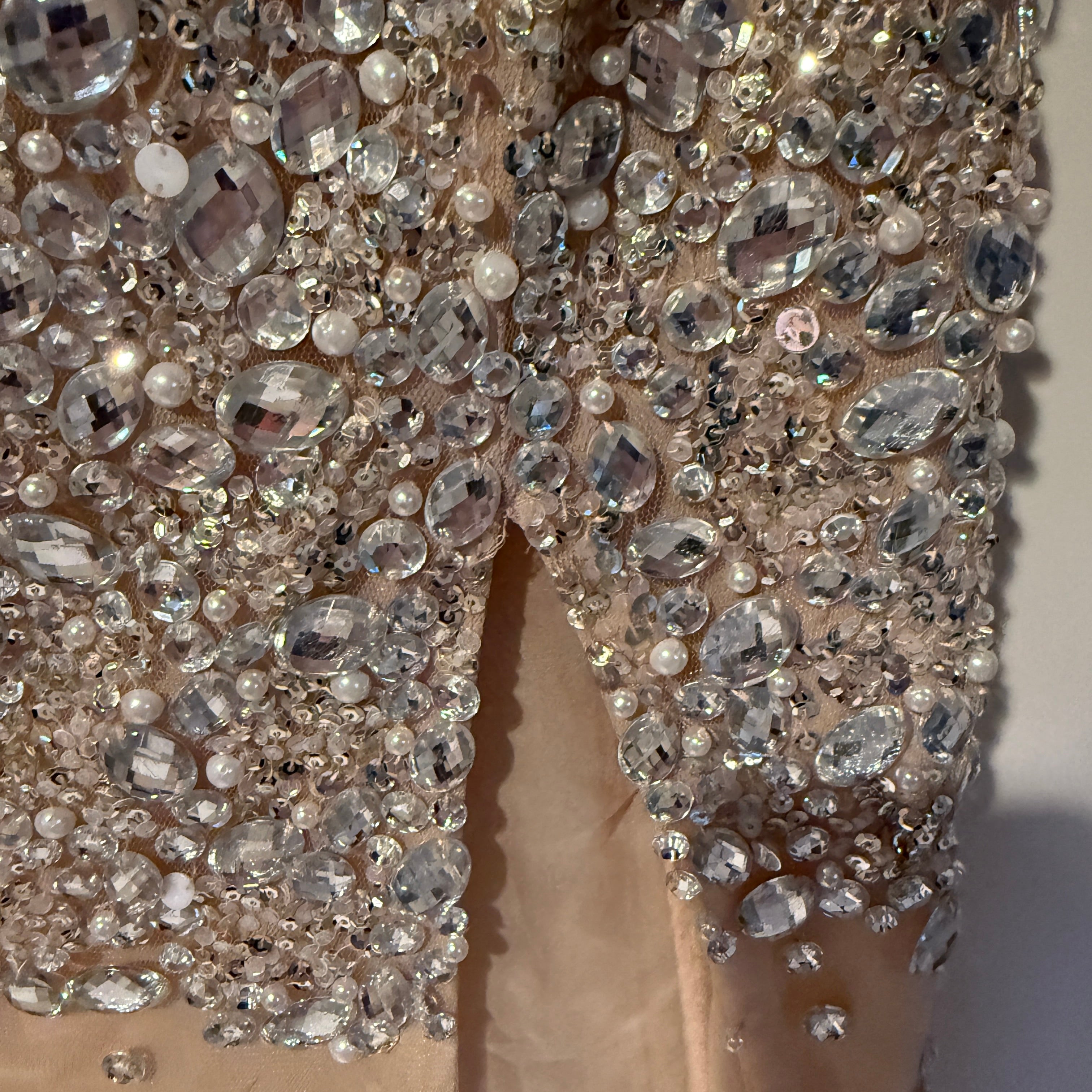 Jovani 4247 Crystal Jewel Diamond Rhinestone Pearl Pagent Homecoming Long Dress