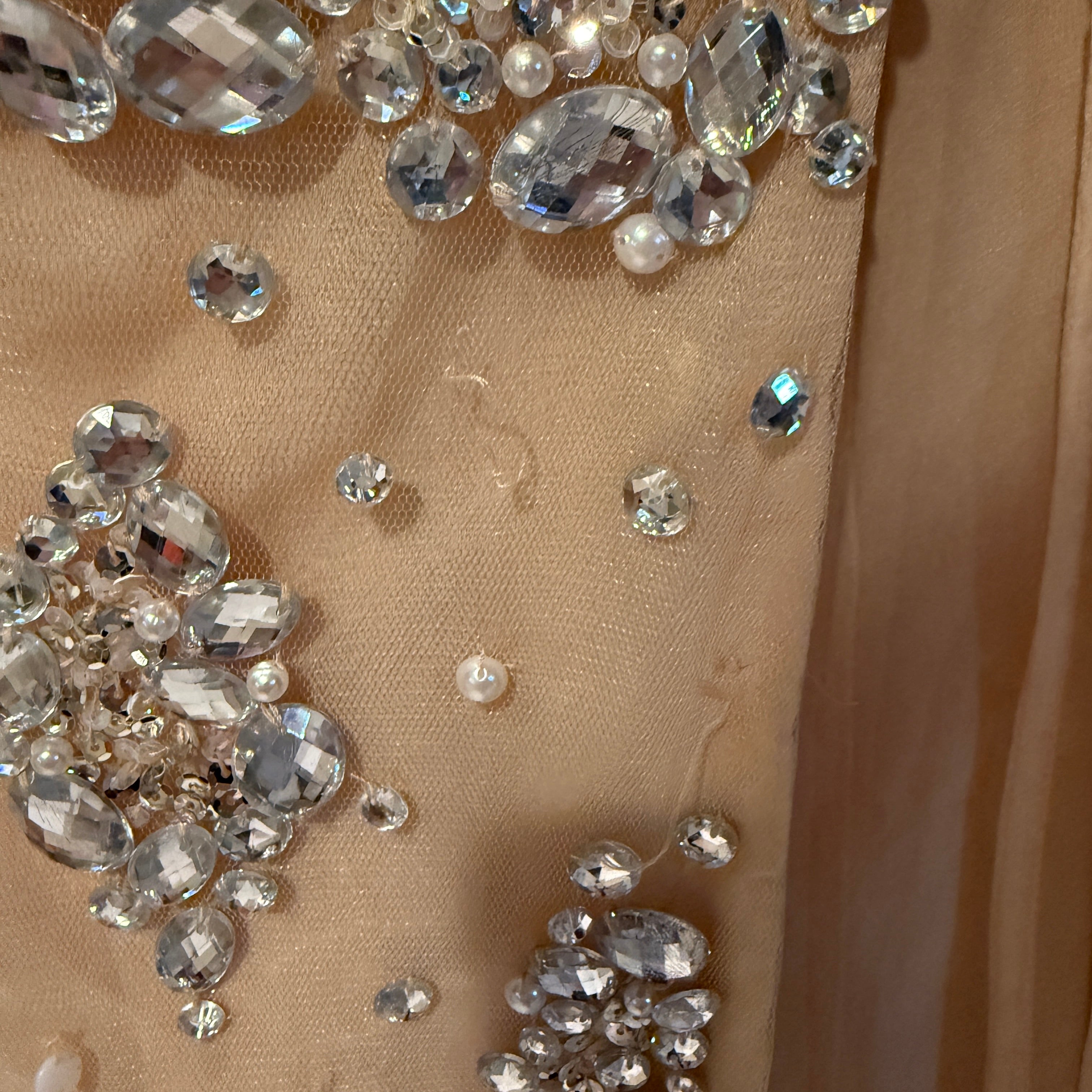 Jovani 4247 Crystal Jewel Diamond Rhinestone Pearl Pagent Homecoming Long Dress