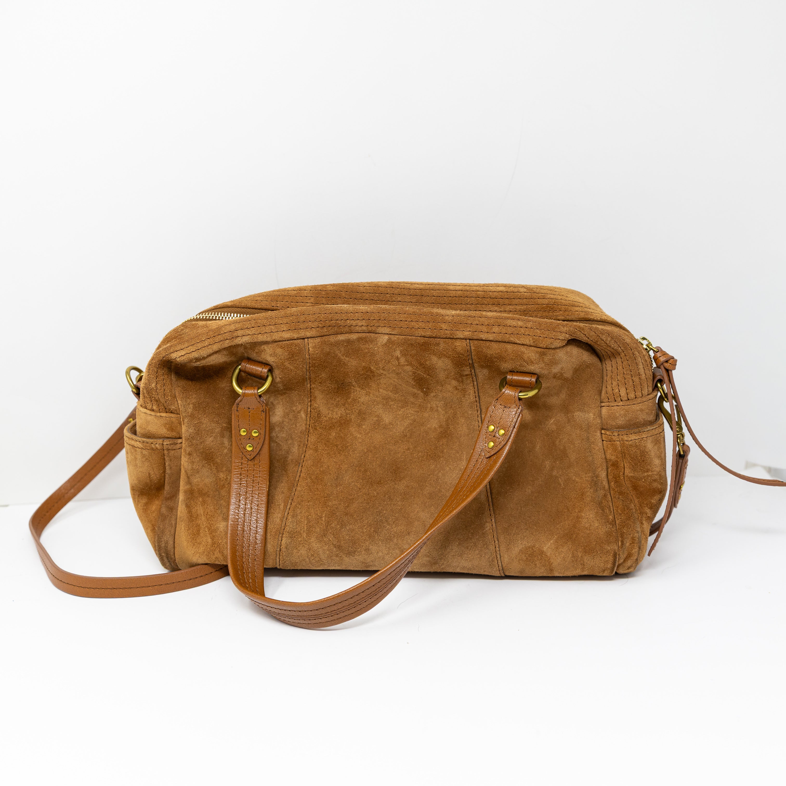 Jerome Dreyfuss Lucky Genuine Suede Leather Hobo Convertible Shoulder Purse Bag
